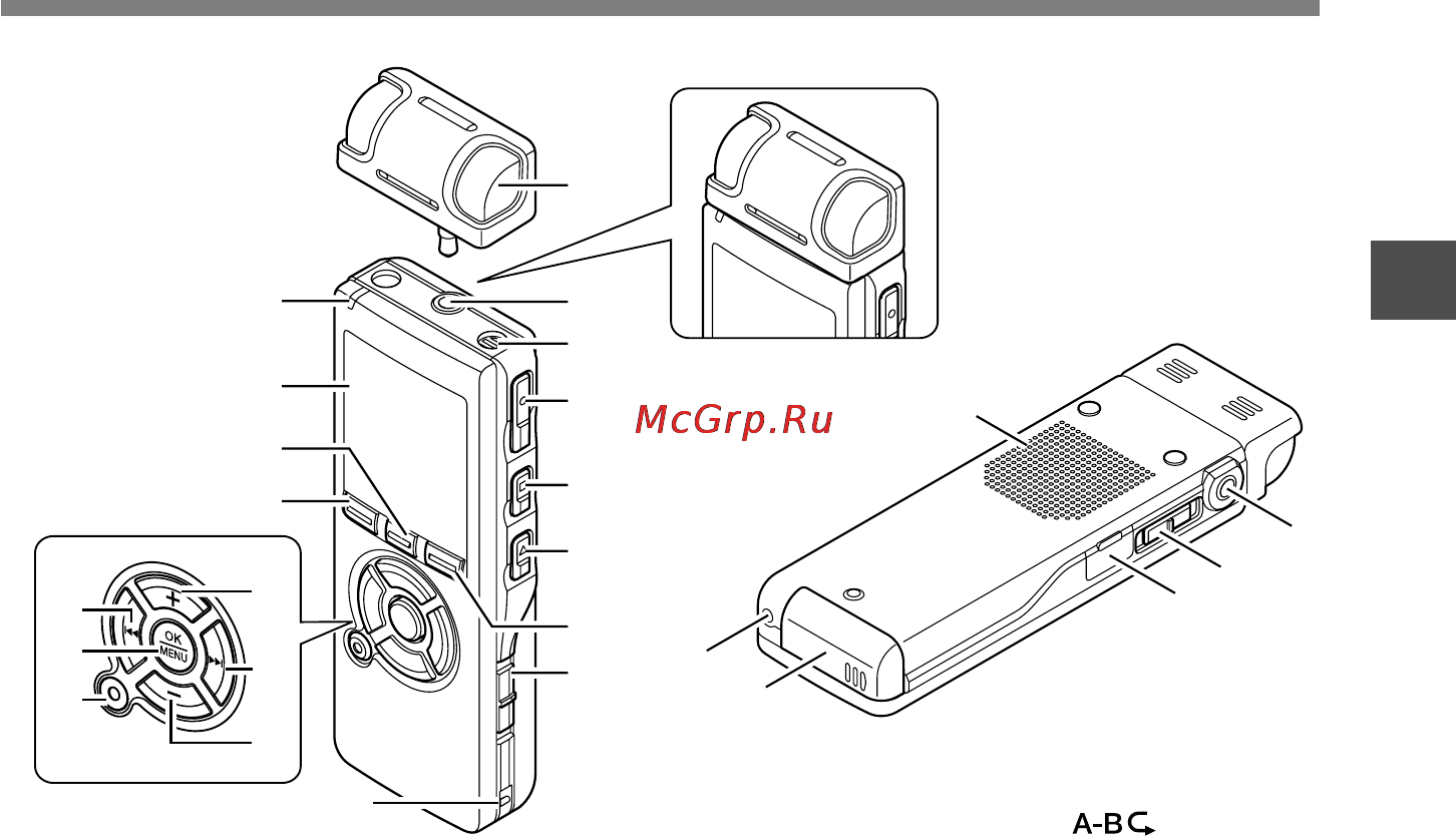 Olympus DS-50 [11/155] Названия составных частей
