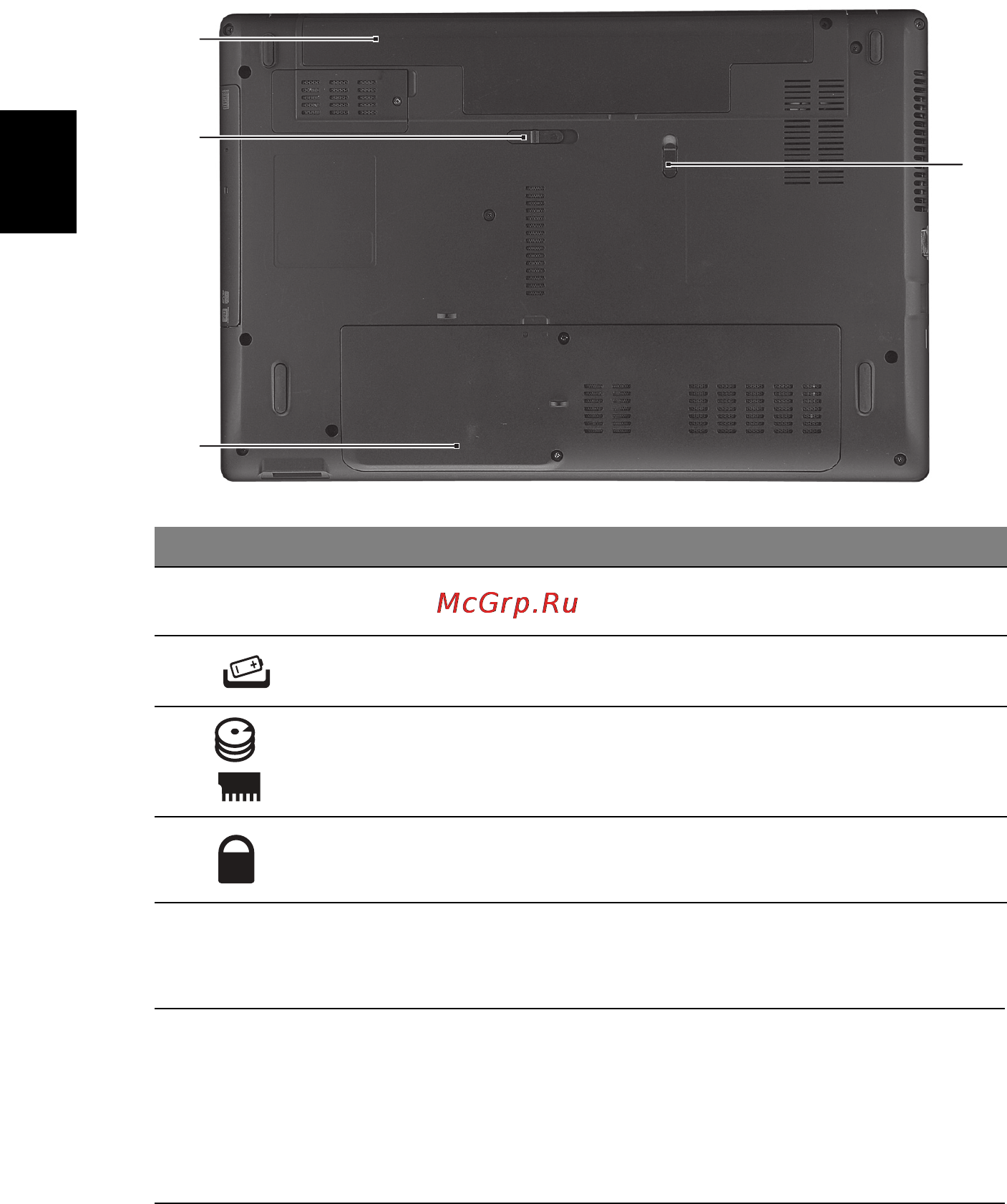 E-Machines E642G-P342G32Mikk [10/10] Вид снизу