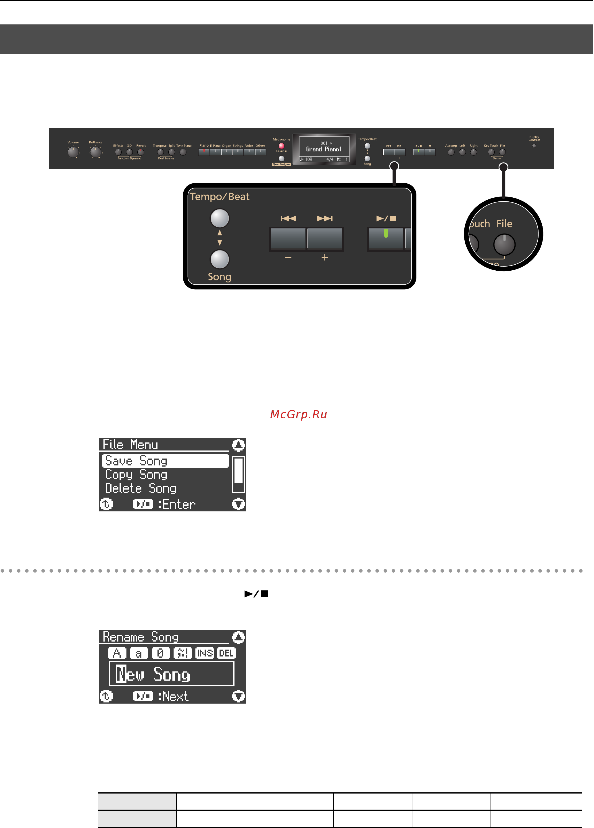 Roland HP-207 ERW [72/114] Сохранение записанной пьесы