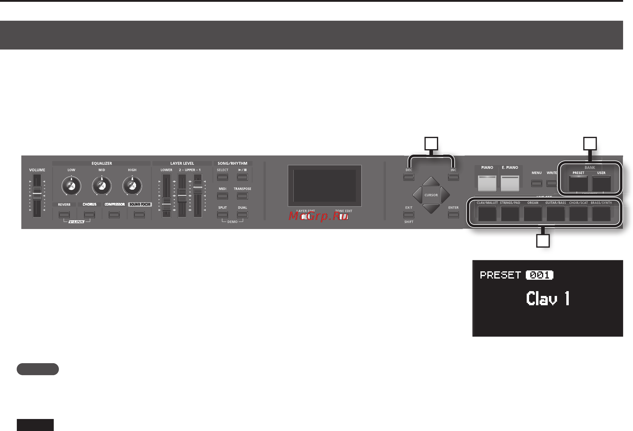 Roland RD-300NX [27/90] Исполнение различными патчами