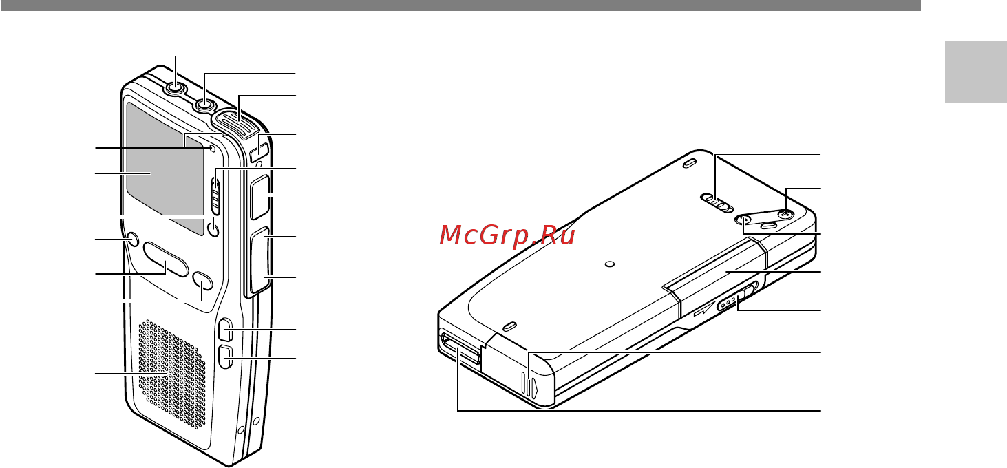 Olympus DS-2300 [9/75] Названия составных частей