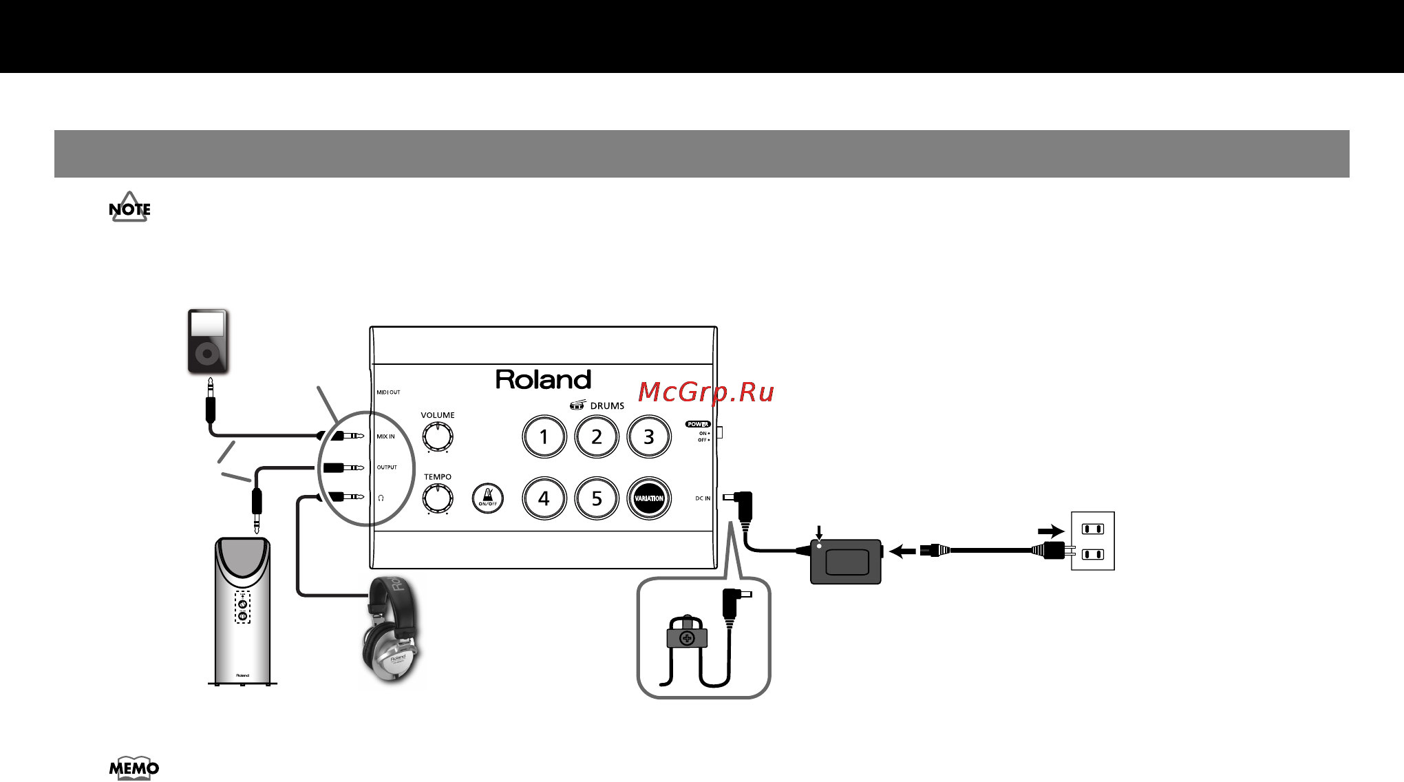 Roland HD-1 [10/24] Подготовка к эксплуатации