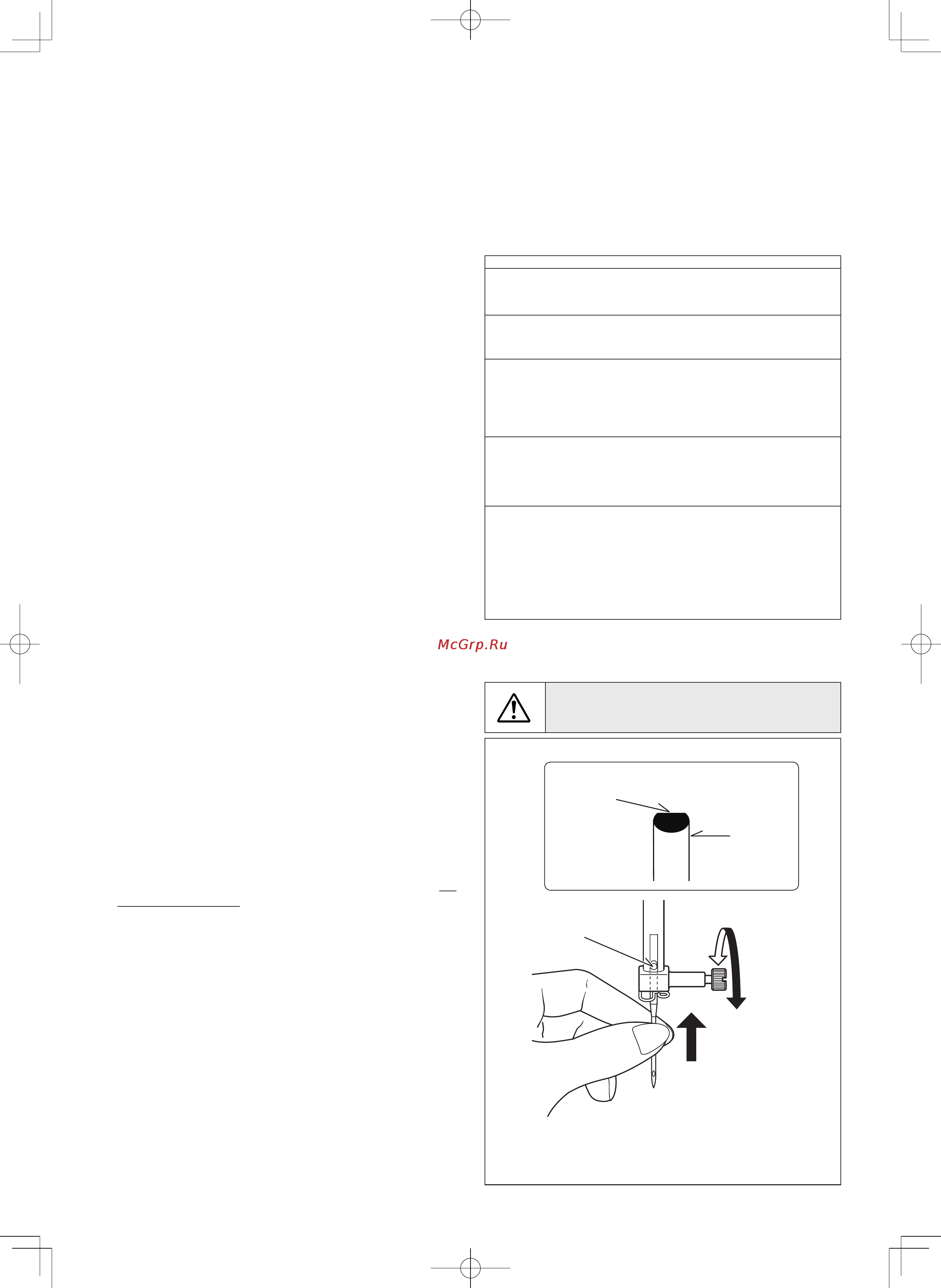 Singer 7422 [24/72] Needle threadandfabricchart