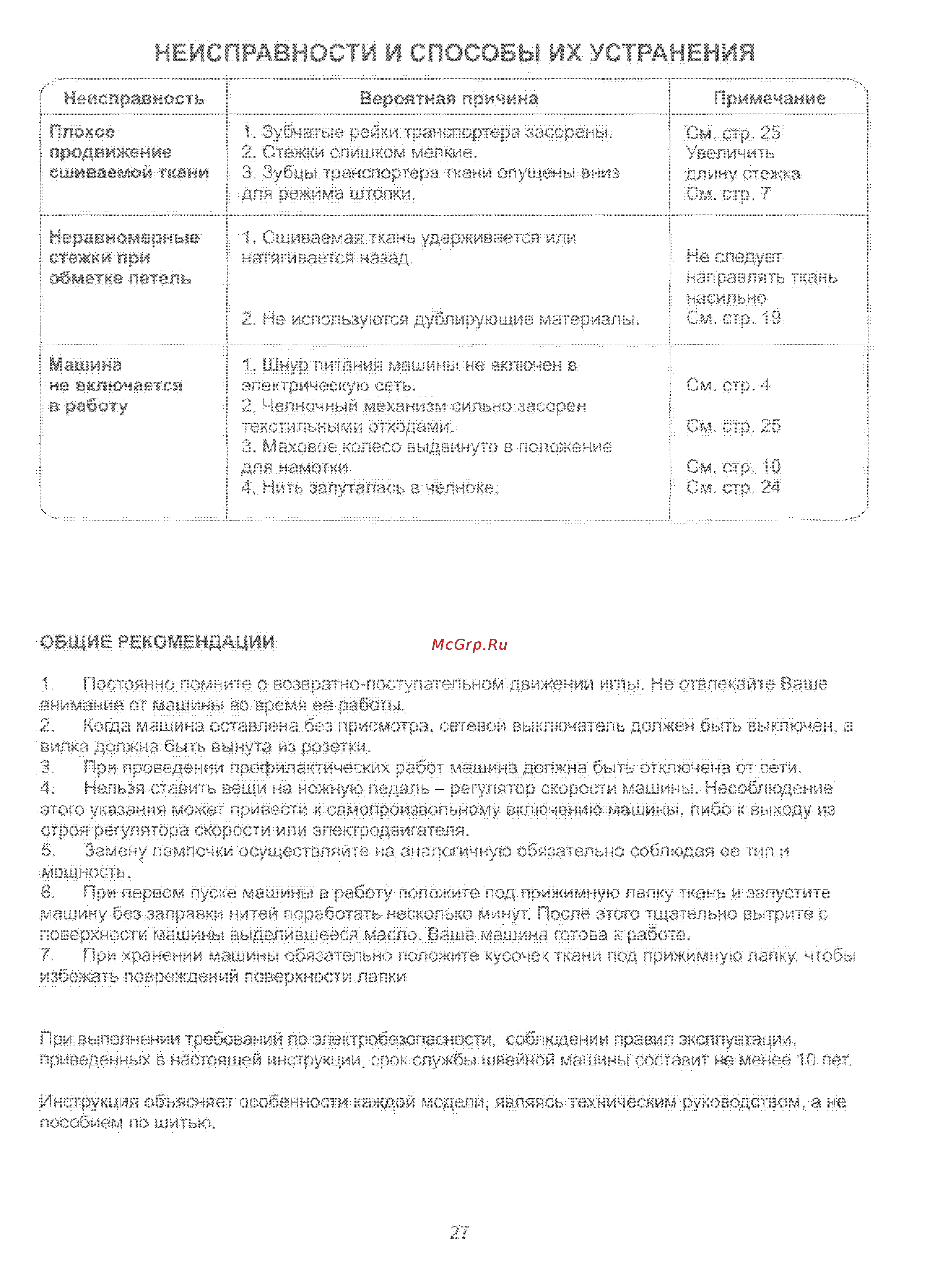 Janome 406I Инструкция по эксплуатации онлайн [29/30] 13823