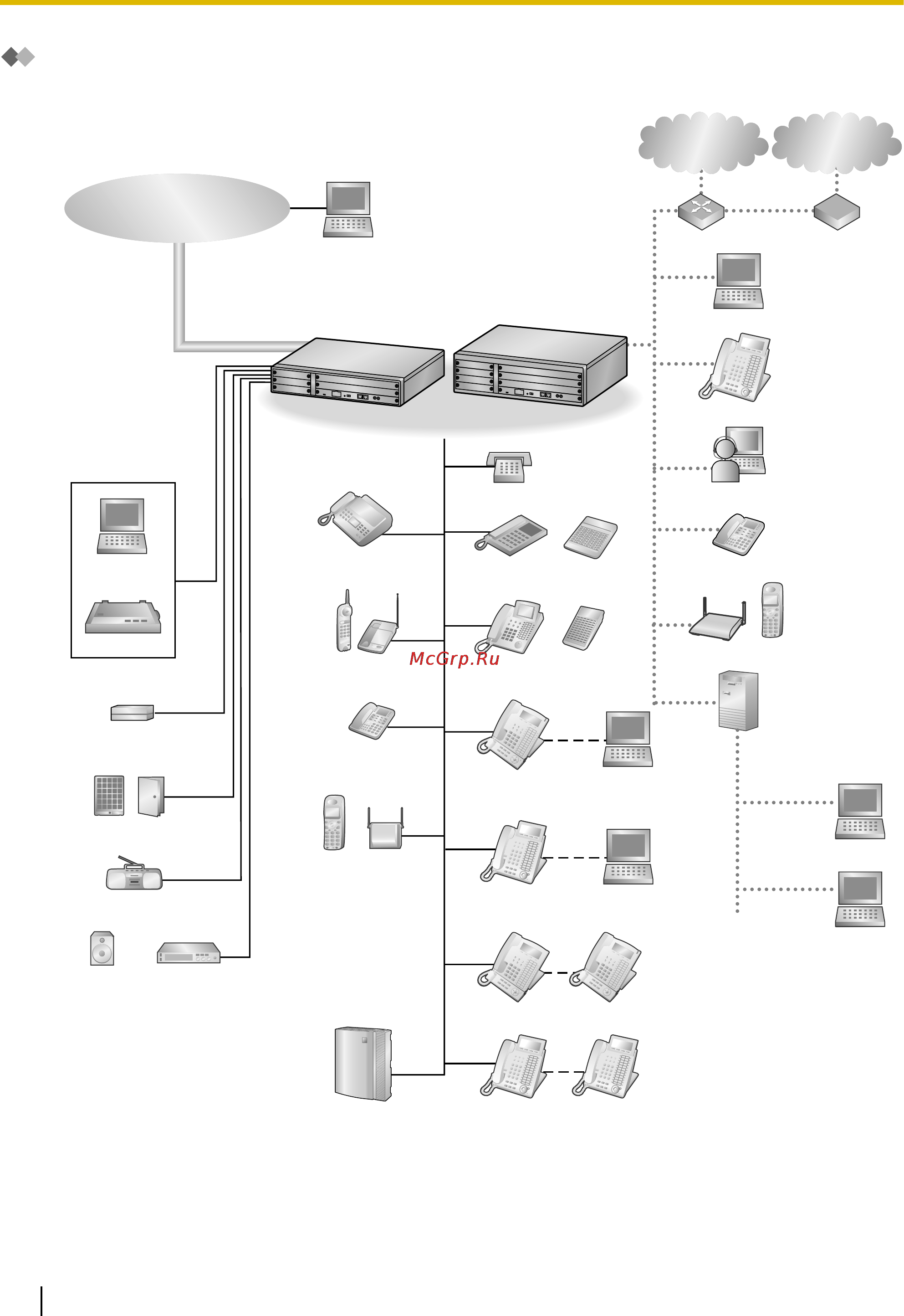 Panasonic KX-NCP1000 [34/282] Пример подключения