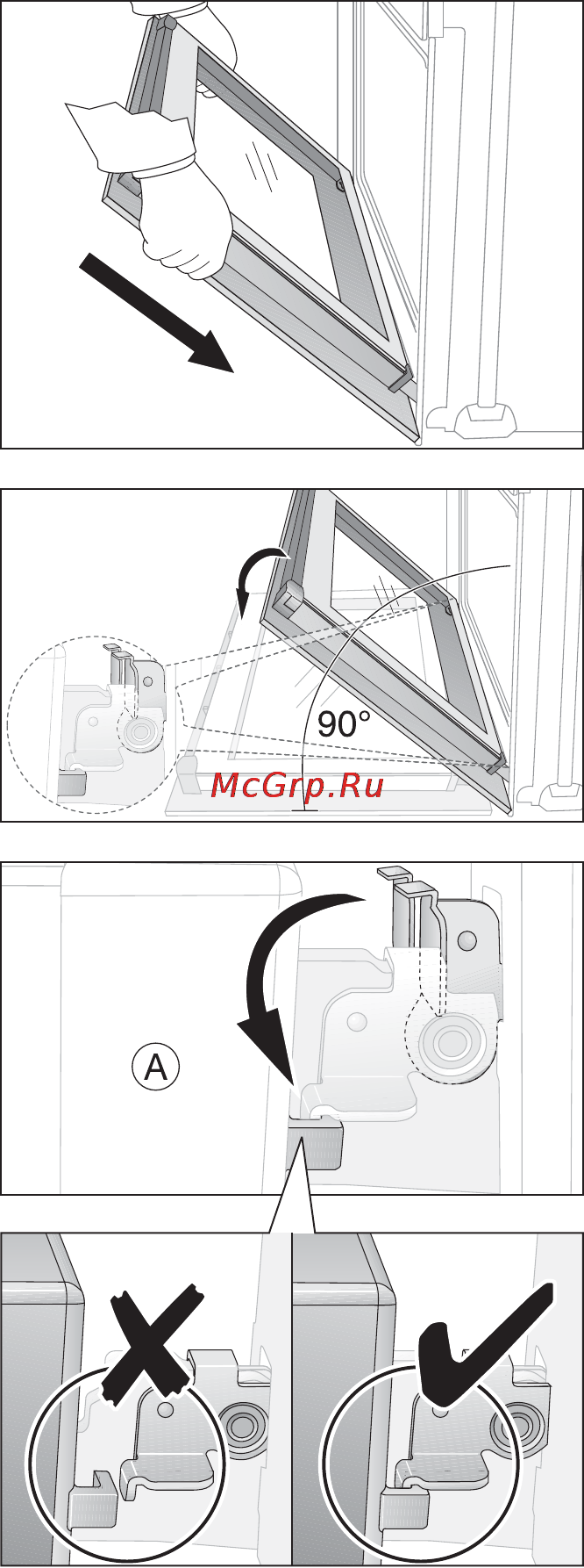 Electrolux EOC68200 X [69/88] Как установить дверь духовки