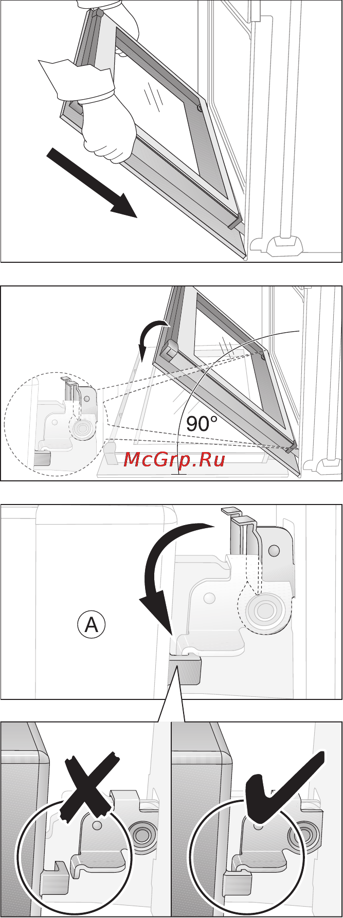 Electrolux EON33100X [52/66] Как установить дверь духовки