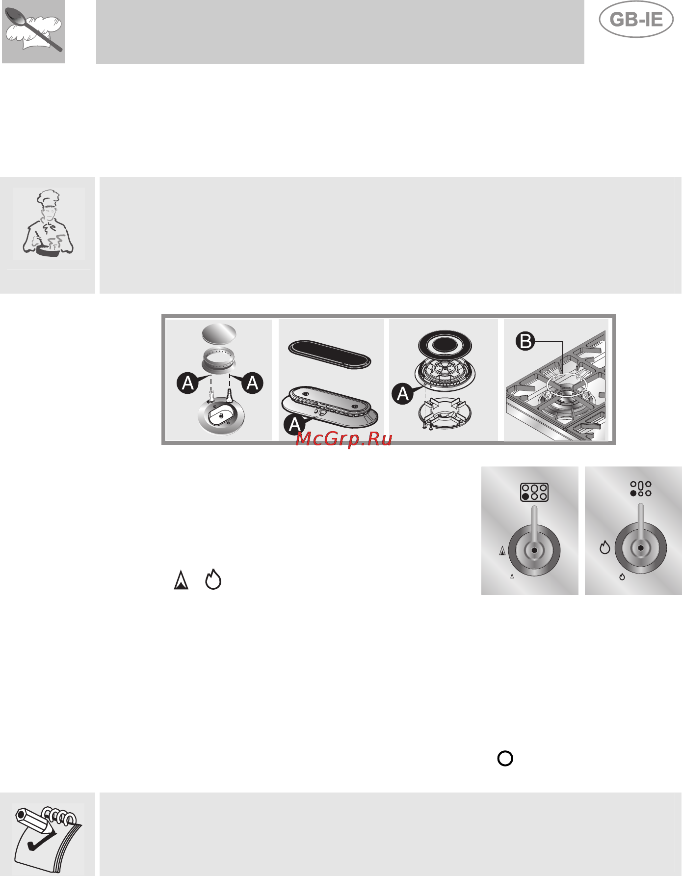 Smeg CS19RW-6 [17/32] Lighting the cooking hob burners