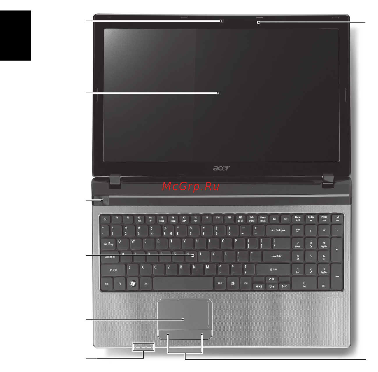 Acer ASPIRE 5750G-2416G64Mnkk [36/320] Vista dall alto