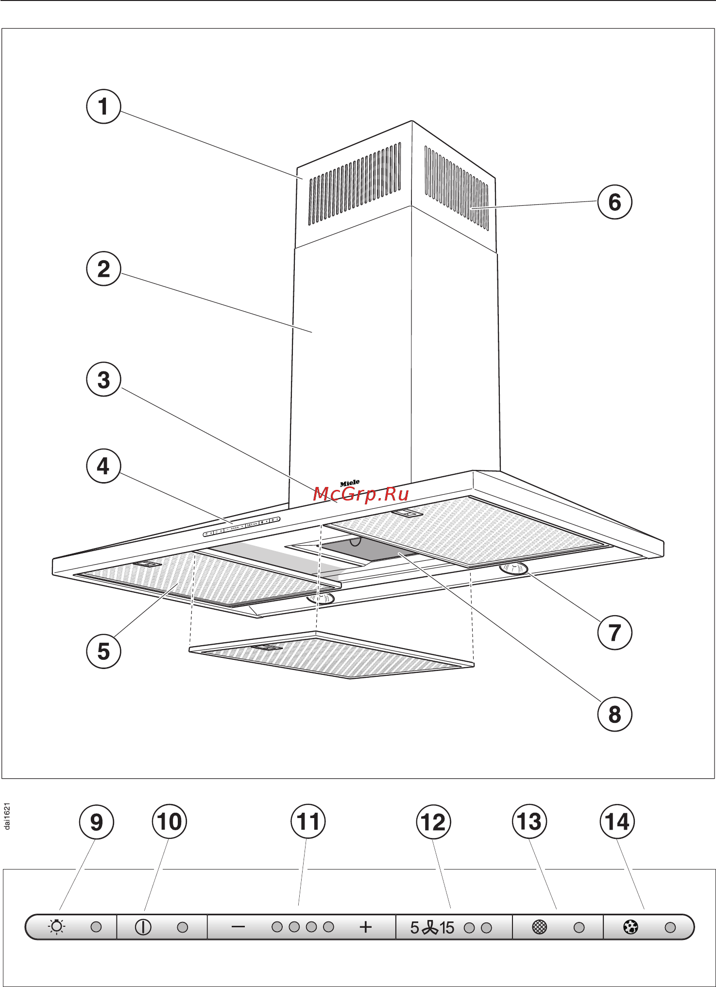 Miele DA 409 EXT [10/36] Îïèñàíèå ïðèáîðà 10