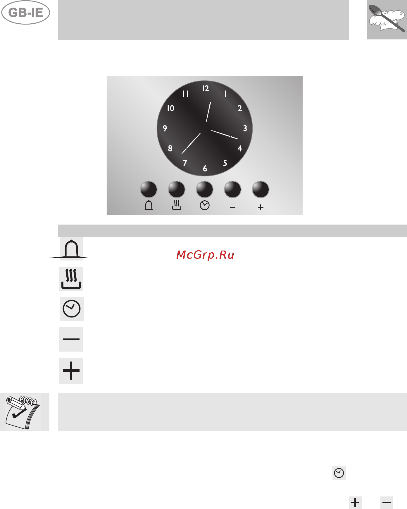 Smeg A1C-6 [8/26] Electronic analogue clock on some models only
