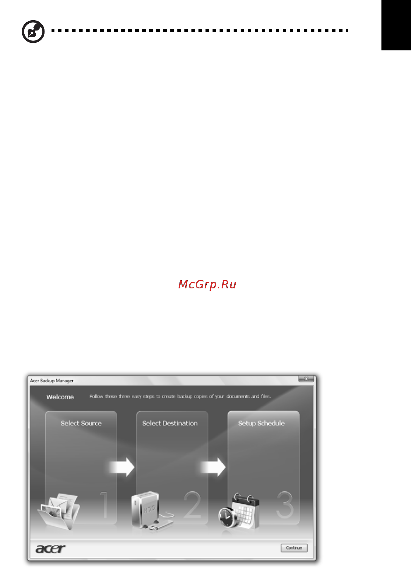 Acer ASPIRE 5742Z-P623G32Mirr [105/2205] Acer backup manager
