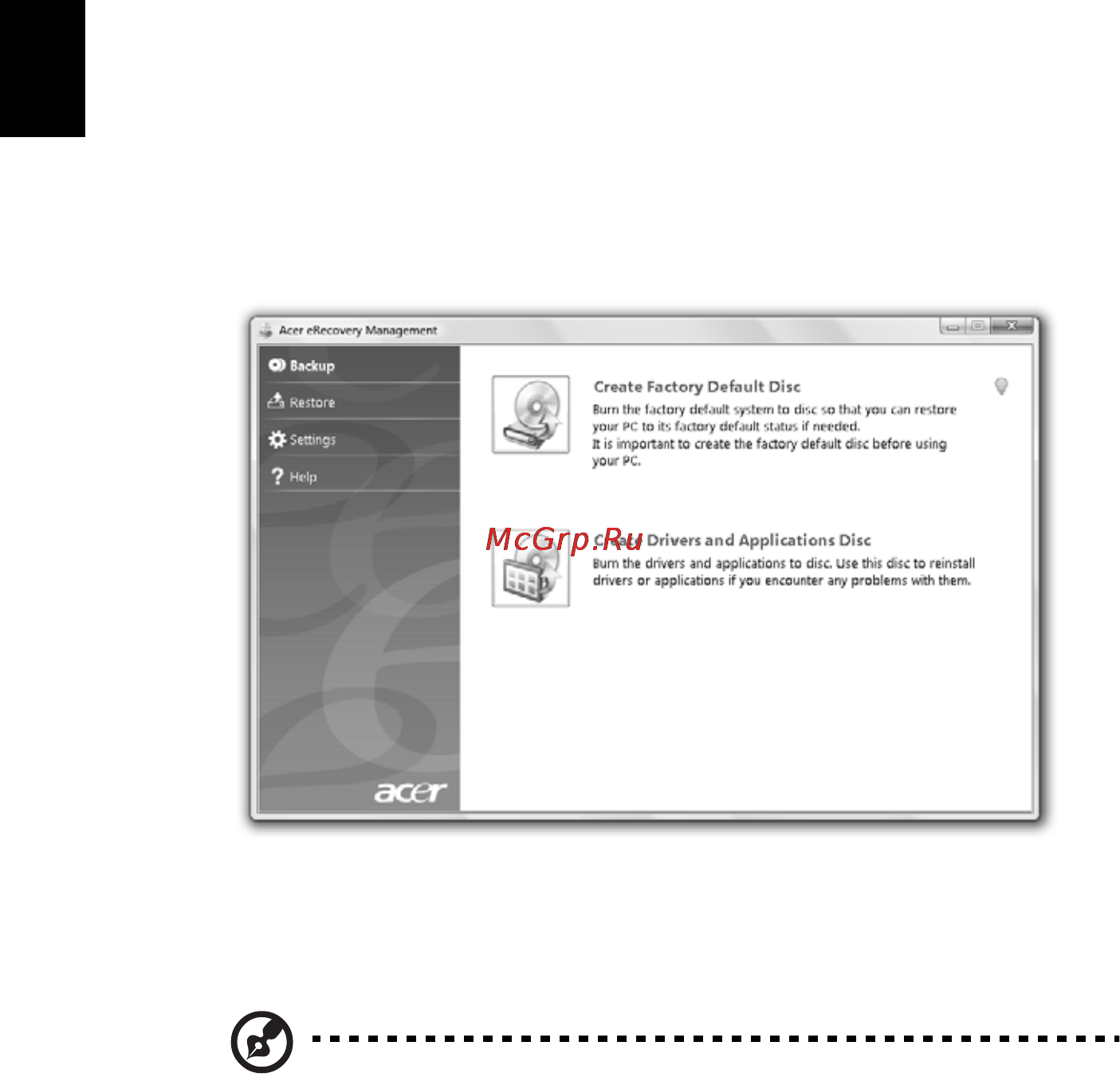 Acer ASPIRE 5742G-373G32Mnrr [108/2205] Graver le disque de sauvegarde