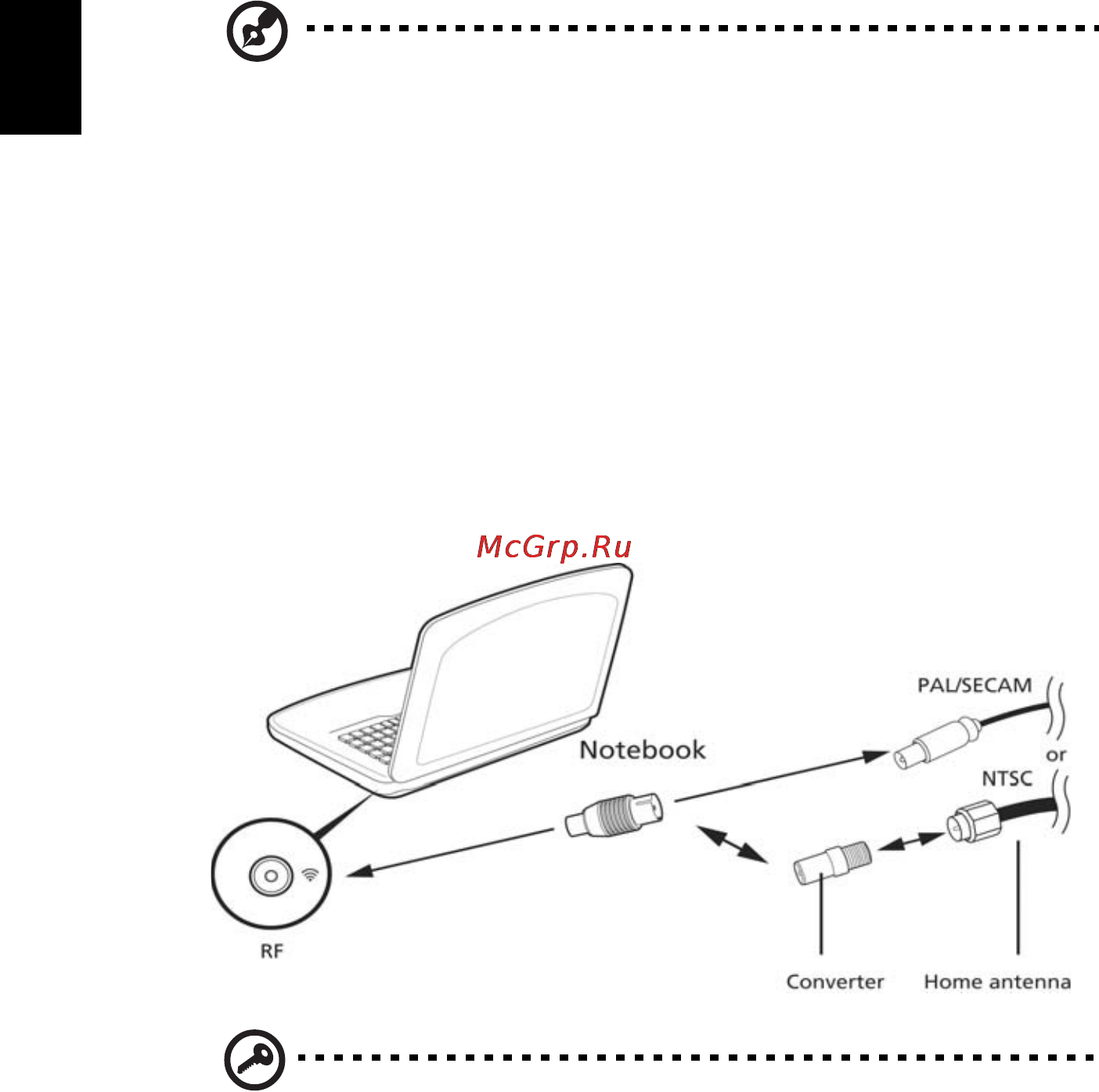 Acer ASPIRE 5742Z-P623G32Mirr [1782/2205] Harici bir anten veya kablo soketi ile tv izlemek