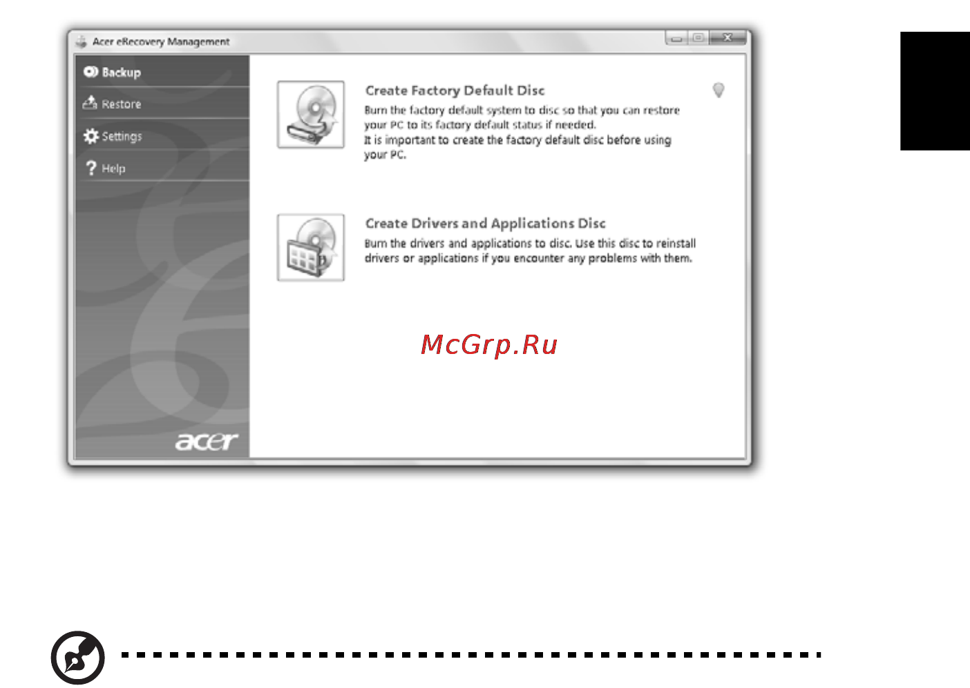 Acer ASPIRE 5742Z-P623G32Mirr [327/2205] Grabación de disco de seguridad