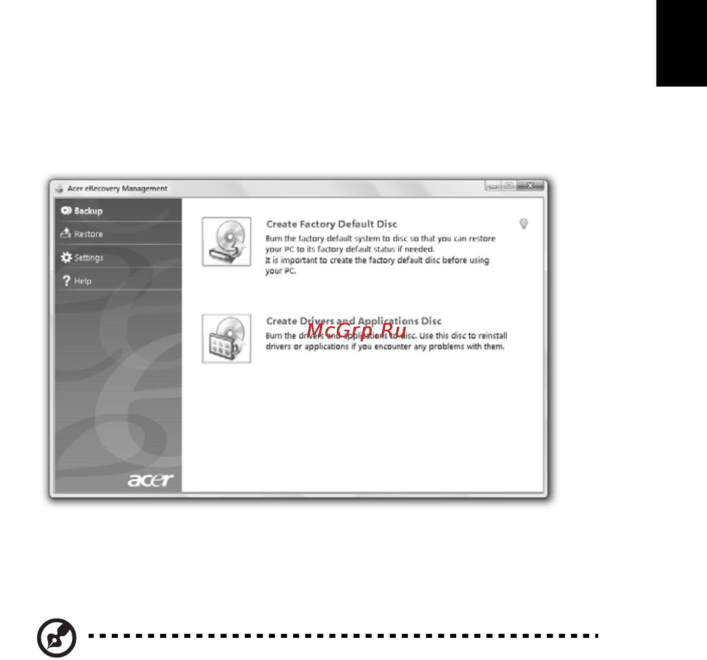 Acer ASPIRE 5742G-373G32Mnrr [35/2205] Burn backup discs