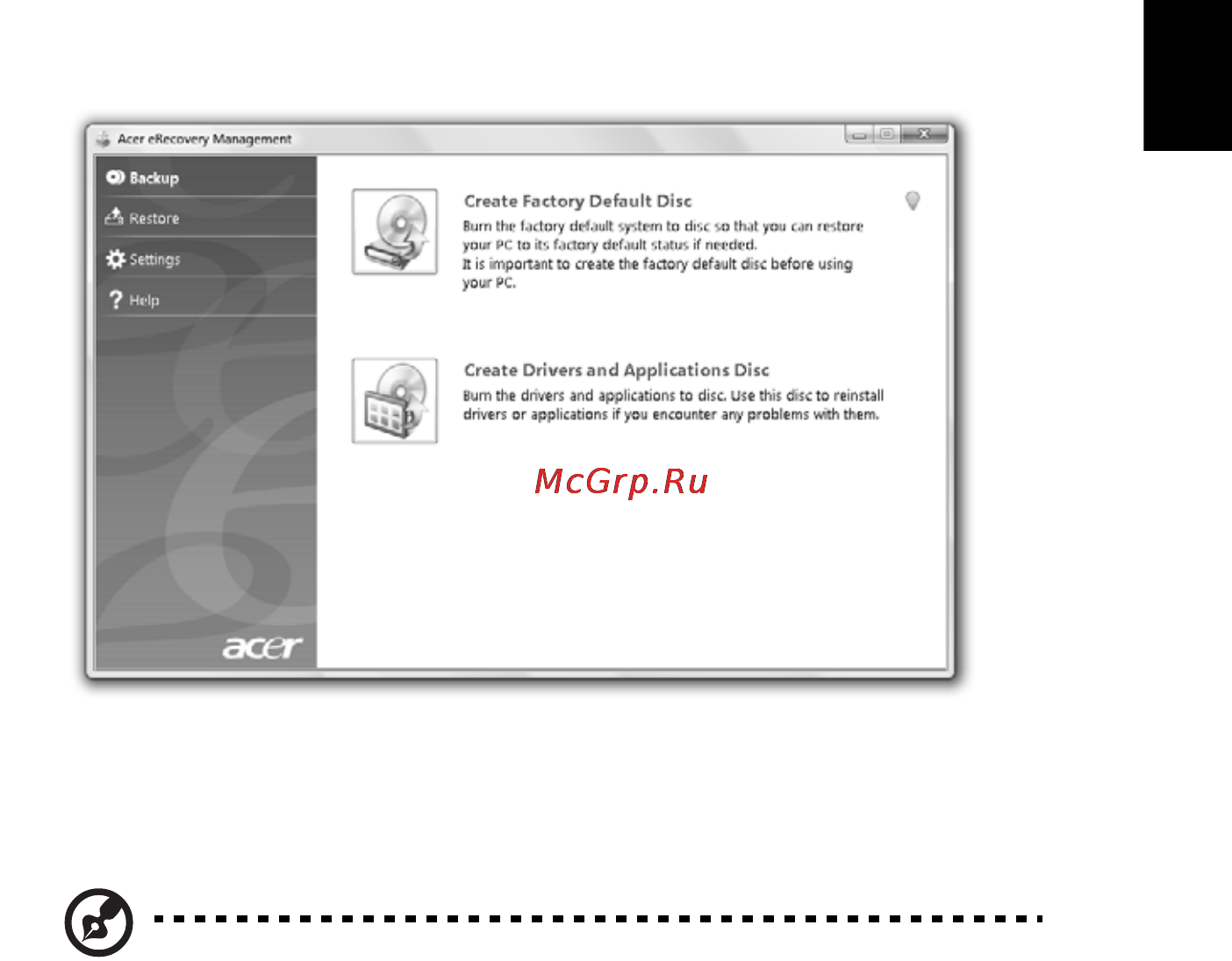 Acer ASPIRE 5742G-373G32Mnrr [543/2205] Lag sikkerhetskopidisk
