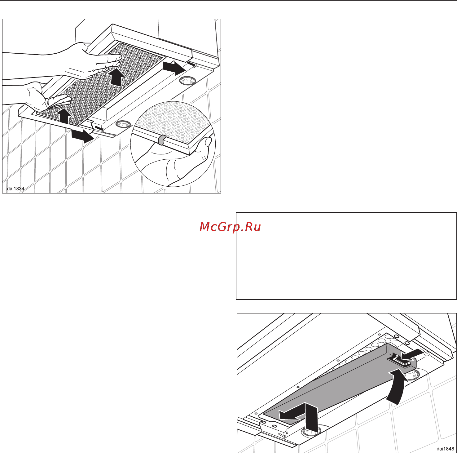 Miele DA 3160 [18/40] Óñòàíîâêà çàìåíà óãîëüíîãî ôèëüòðà 18