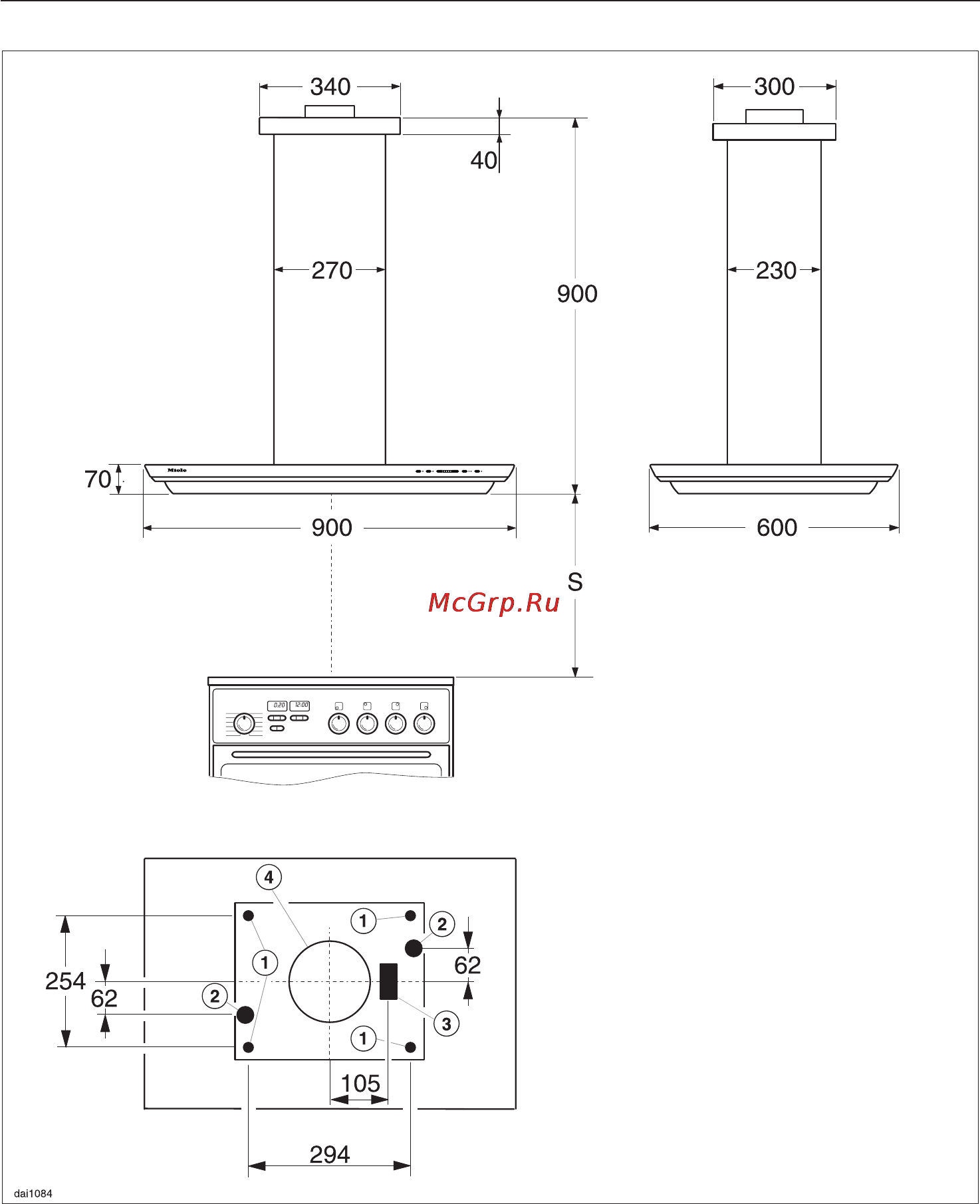 Miele DA 270 EXT [20/32] Размеры прибора