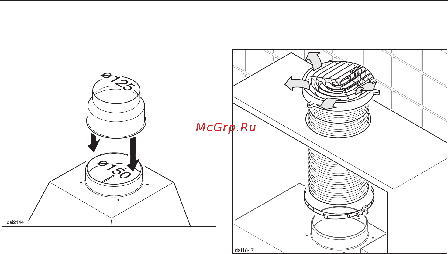 Miele DA 2270 EXT [27/40] Ðàññòîÿíèå ìåæäó âàðî íîé ïîâåðõíîñòüþ è âûòÿæêîé 27