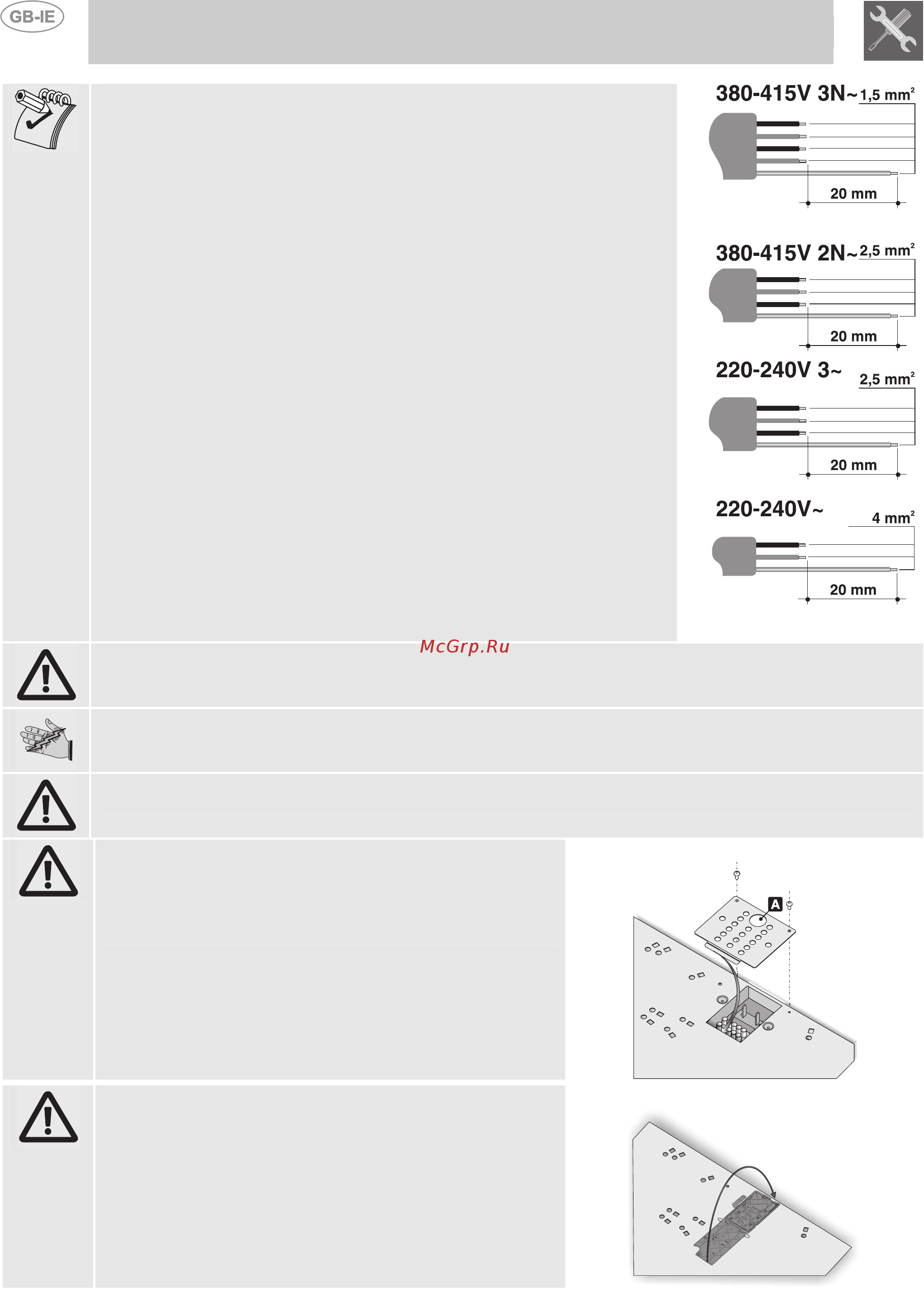 Smeg P775-1 [13/15] Instructions for the installer
