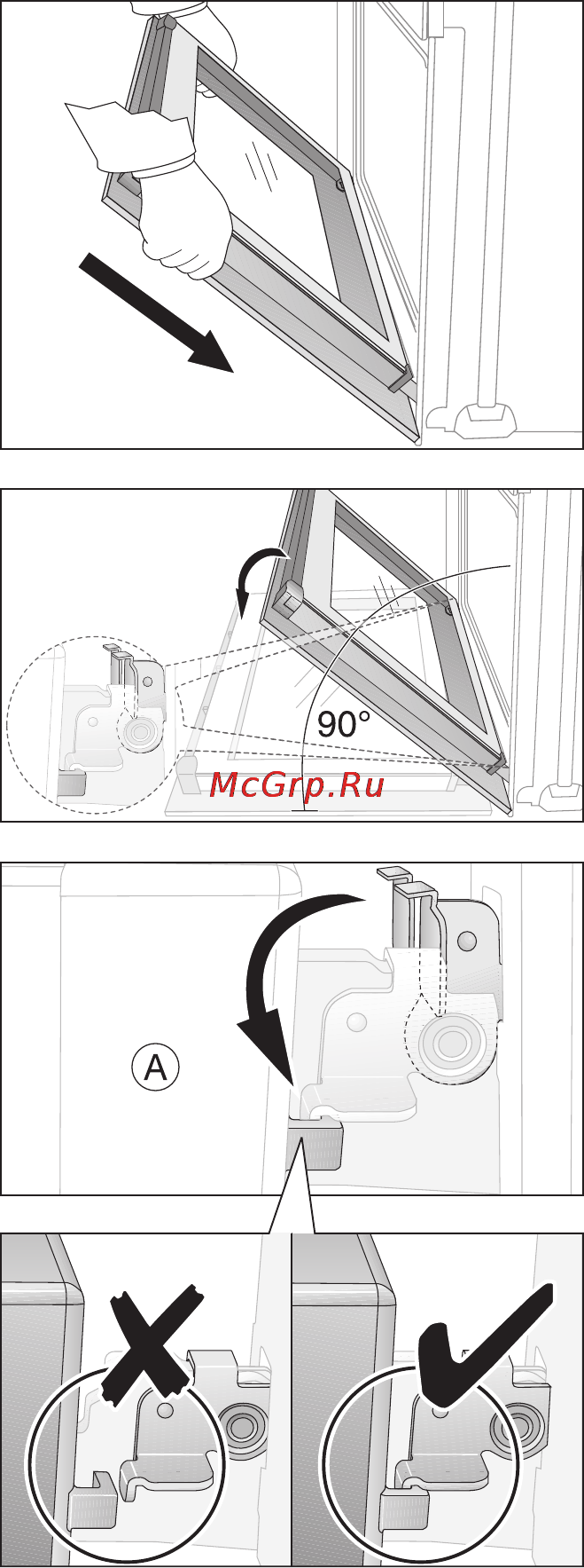 Electrolux EOB68200 X [64/84] Как установить дверь духовки