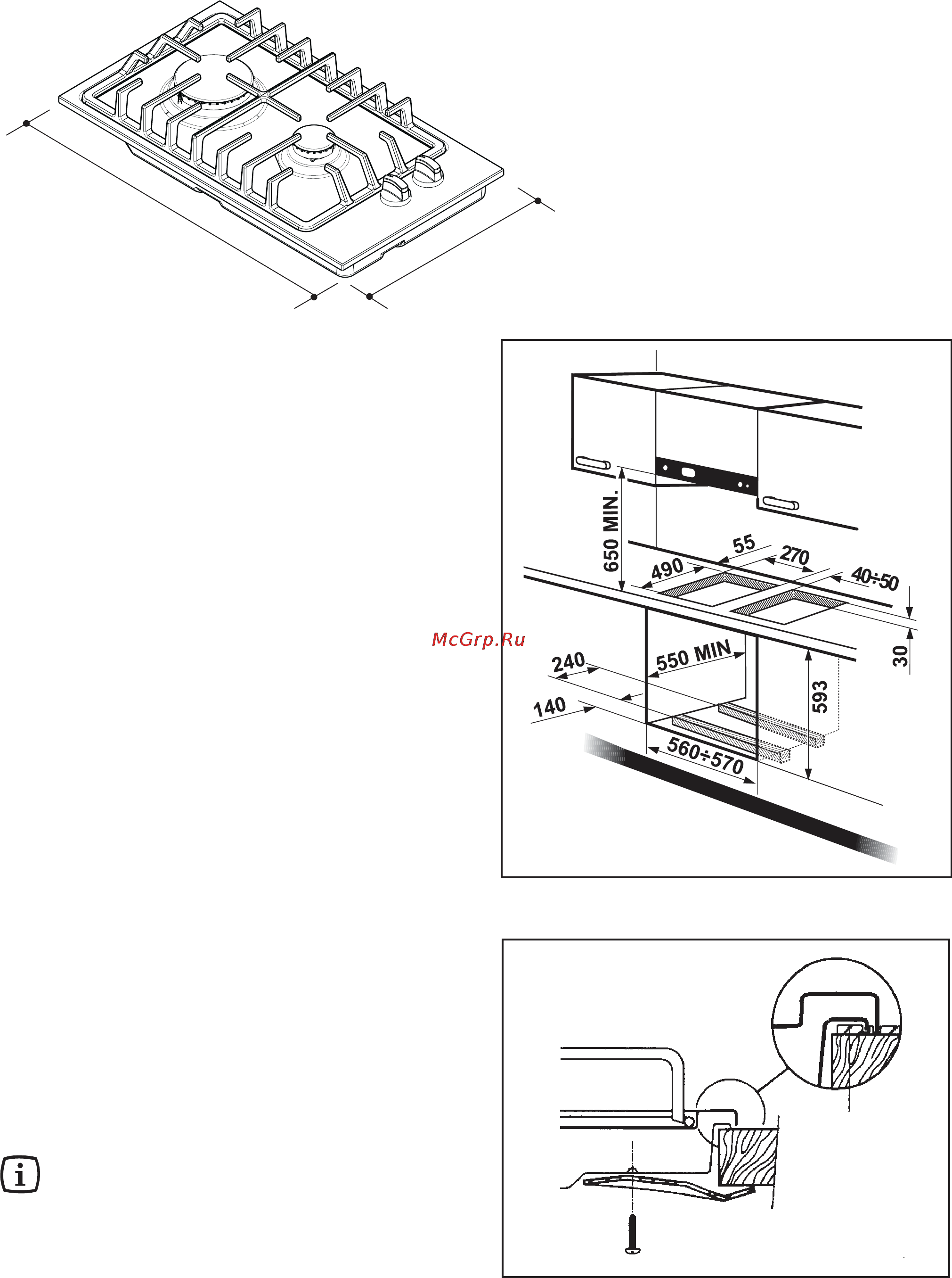 Electrolux EHG30235 x [53/100] Asentaminen