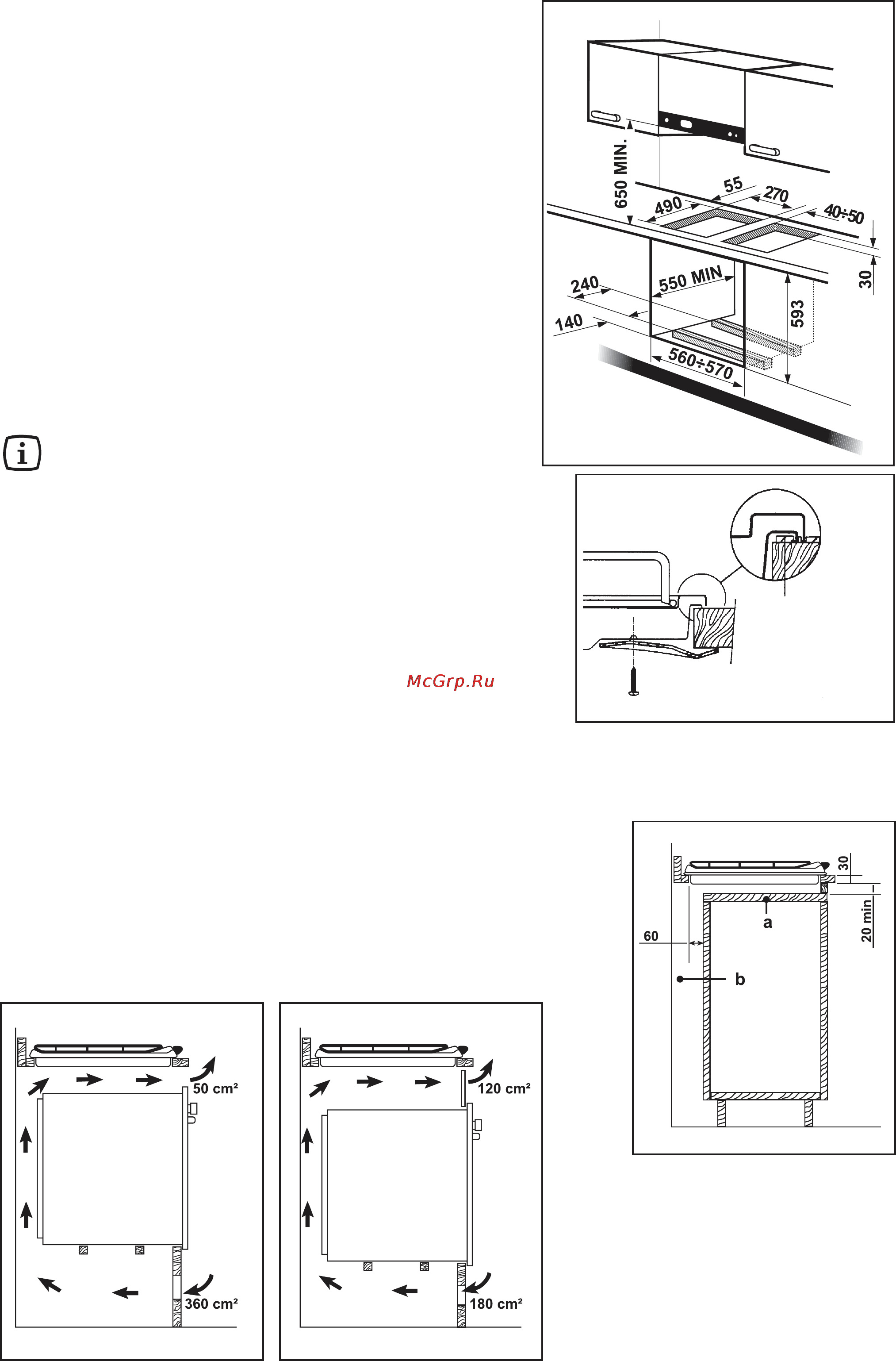 Electrolux EHG30235 x [66/100] Inserimento e fissaggio al mobile