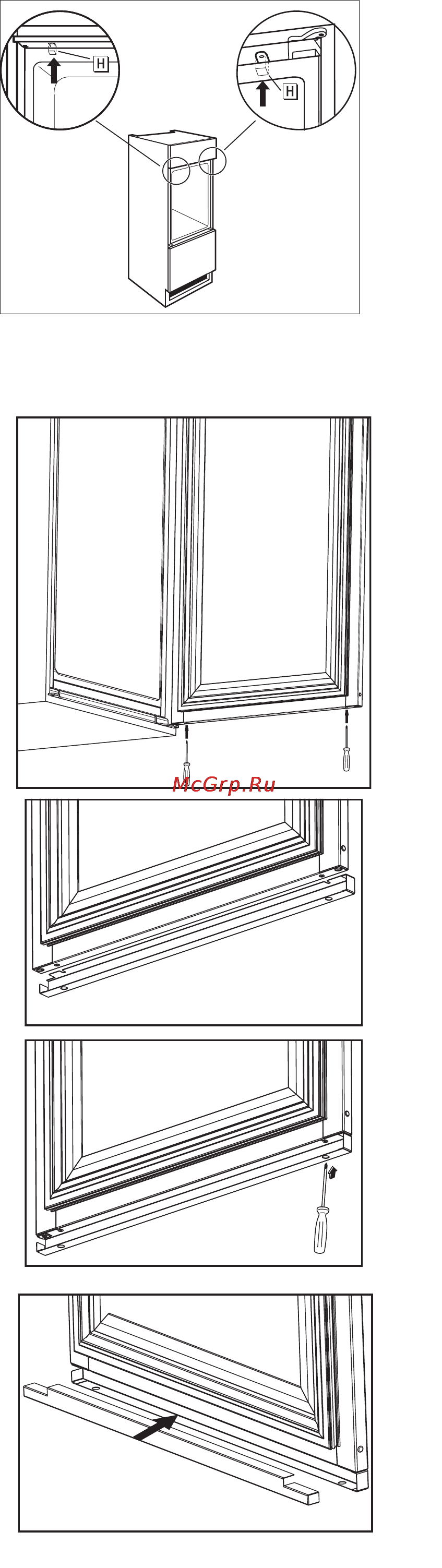Electrolux ERP 34900 X [11/12] Инструкции по установке компенсатора на нижней части двери