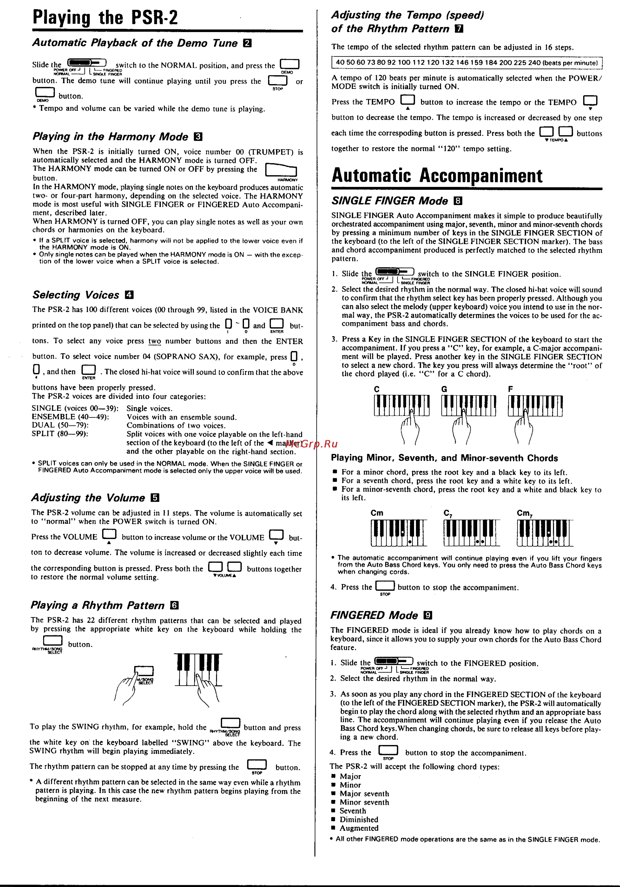 Yamaha PSR 2 [4/11] Automatic accompaniment