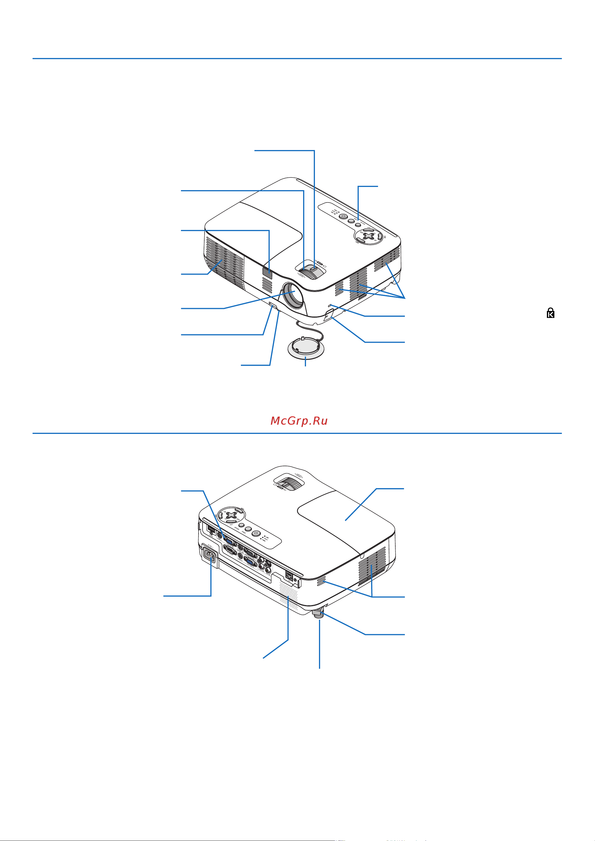 Nec V260X [13/107] Название деталей проектора