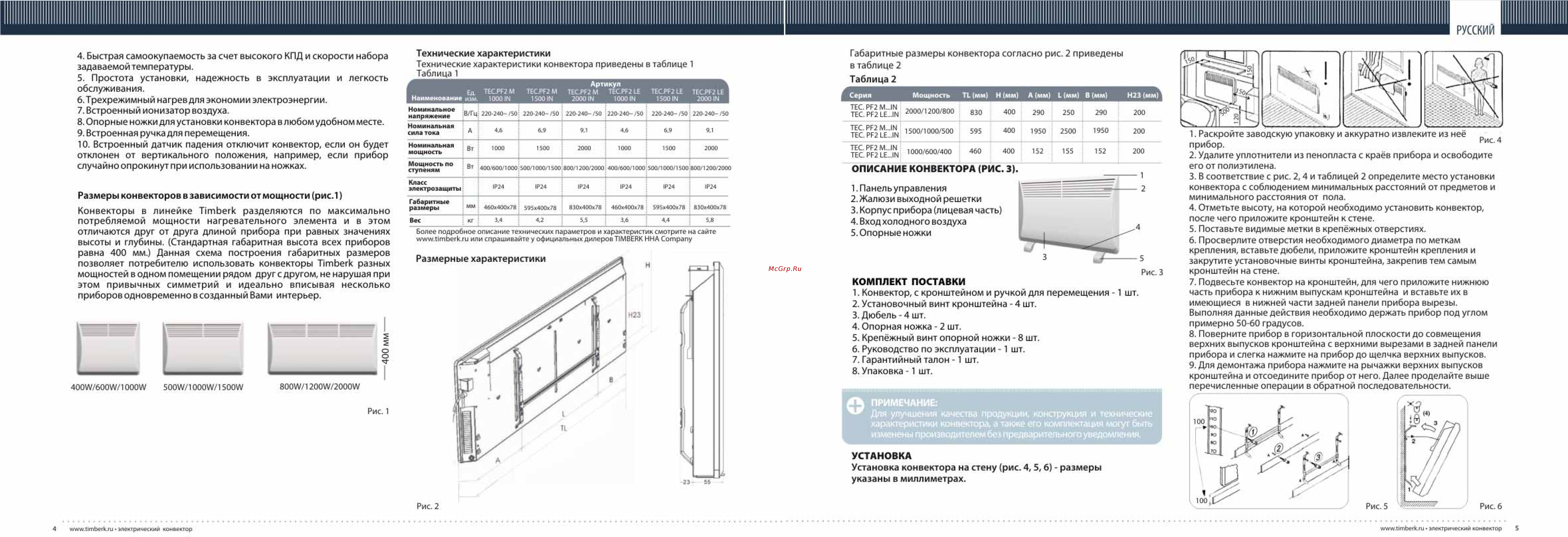 Timberk TEC.PF2 M 2000 IN Инструкция по эксплуатации онлайн [3/10] 10163