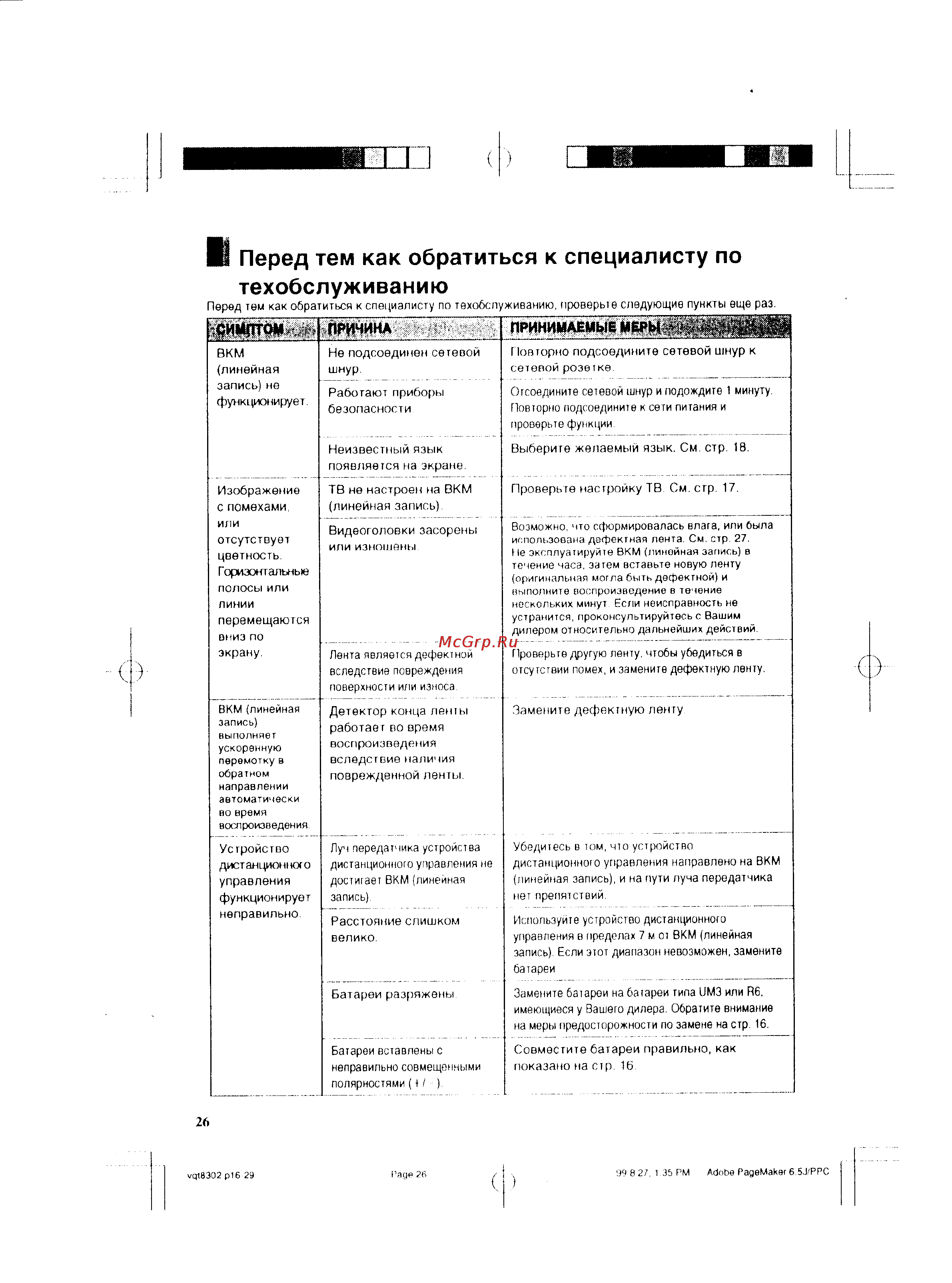 Panasonic NV-SJ5EU [12/15] Причина прннимаёмме