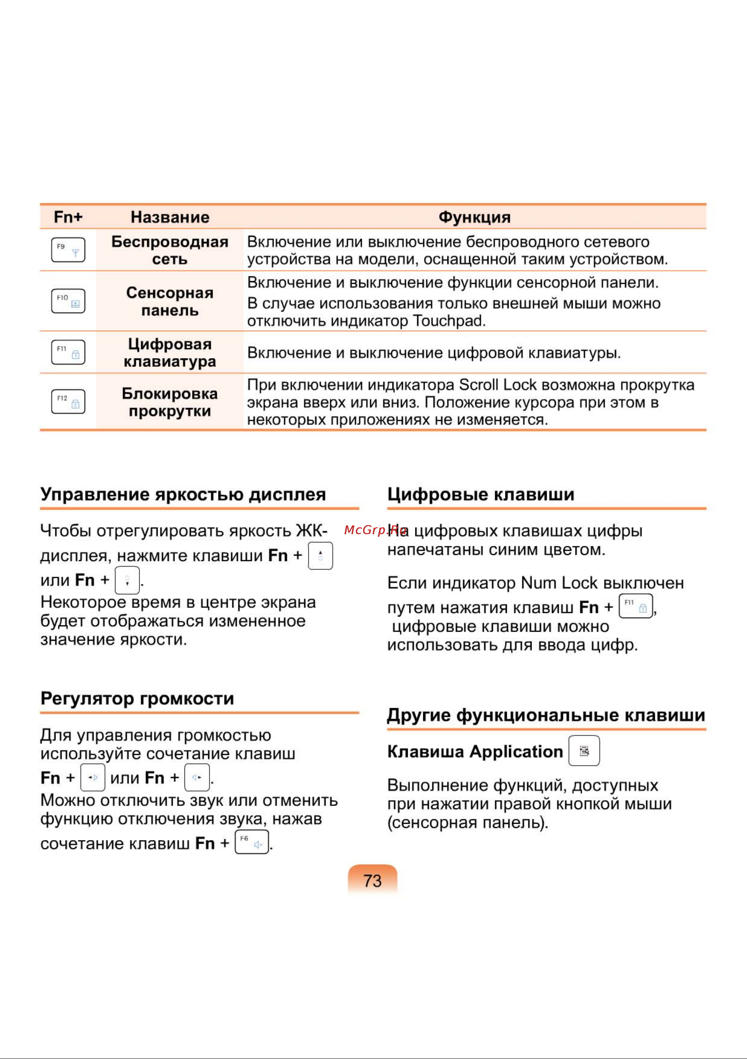 Samsung NP-N150-JA01RU [73/76] Другие функциональные клавиши