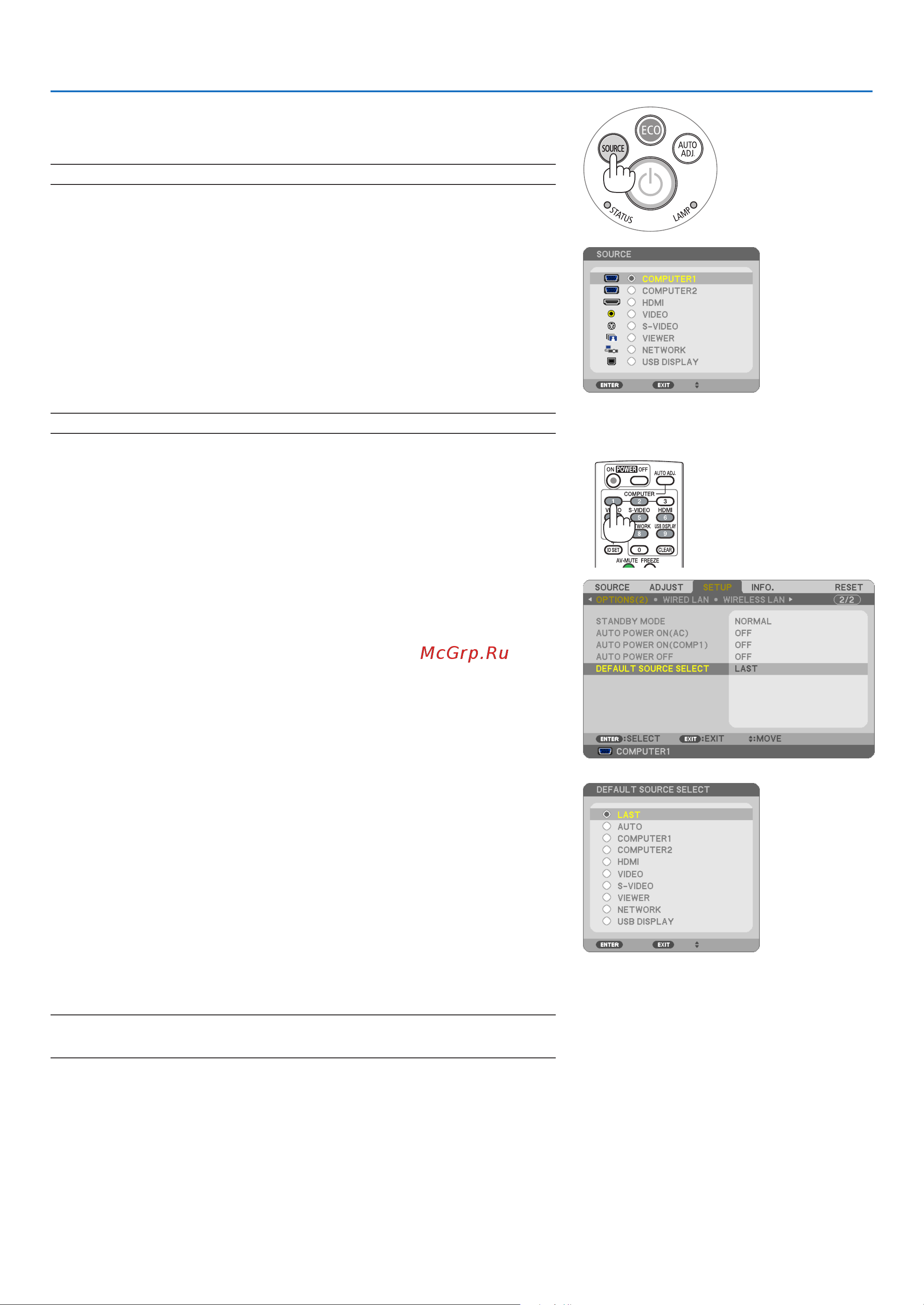 Nec M260XS [28/155] Selecting a source