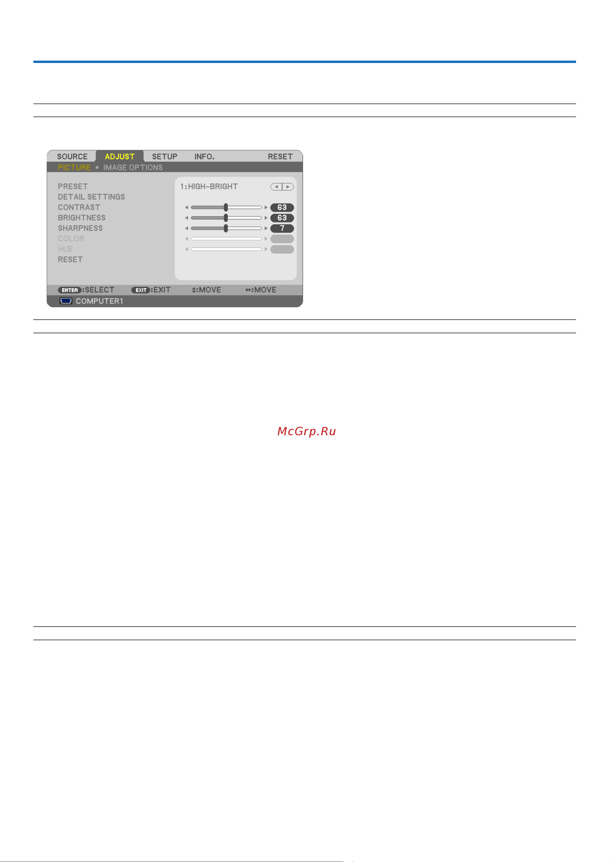 Nec M260XS [79/155] 1 using the menus
