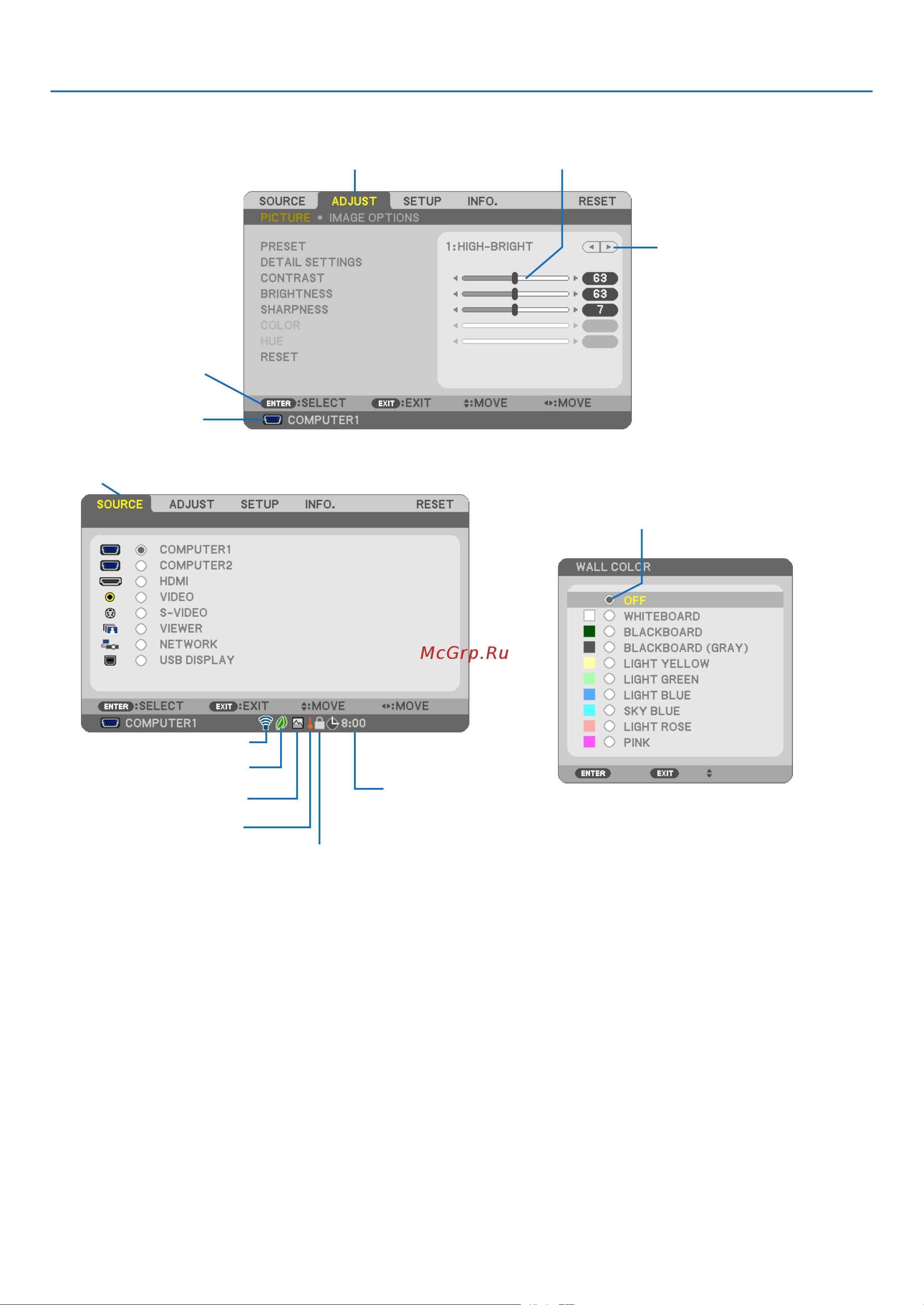 Nec M260XS [80/155] 2 menu elements