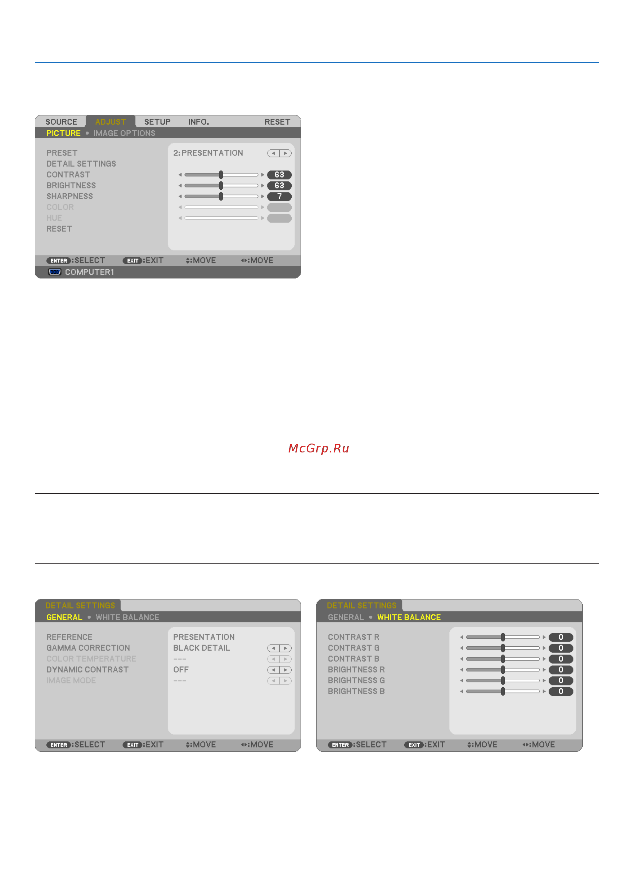 Nec M260XS [84/155] 5 menu descriptions functions adjust