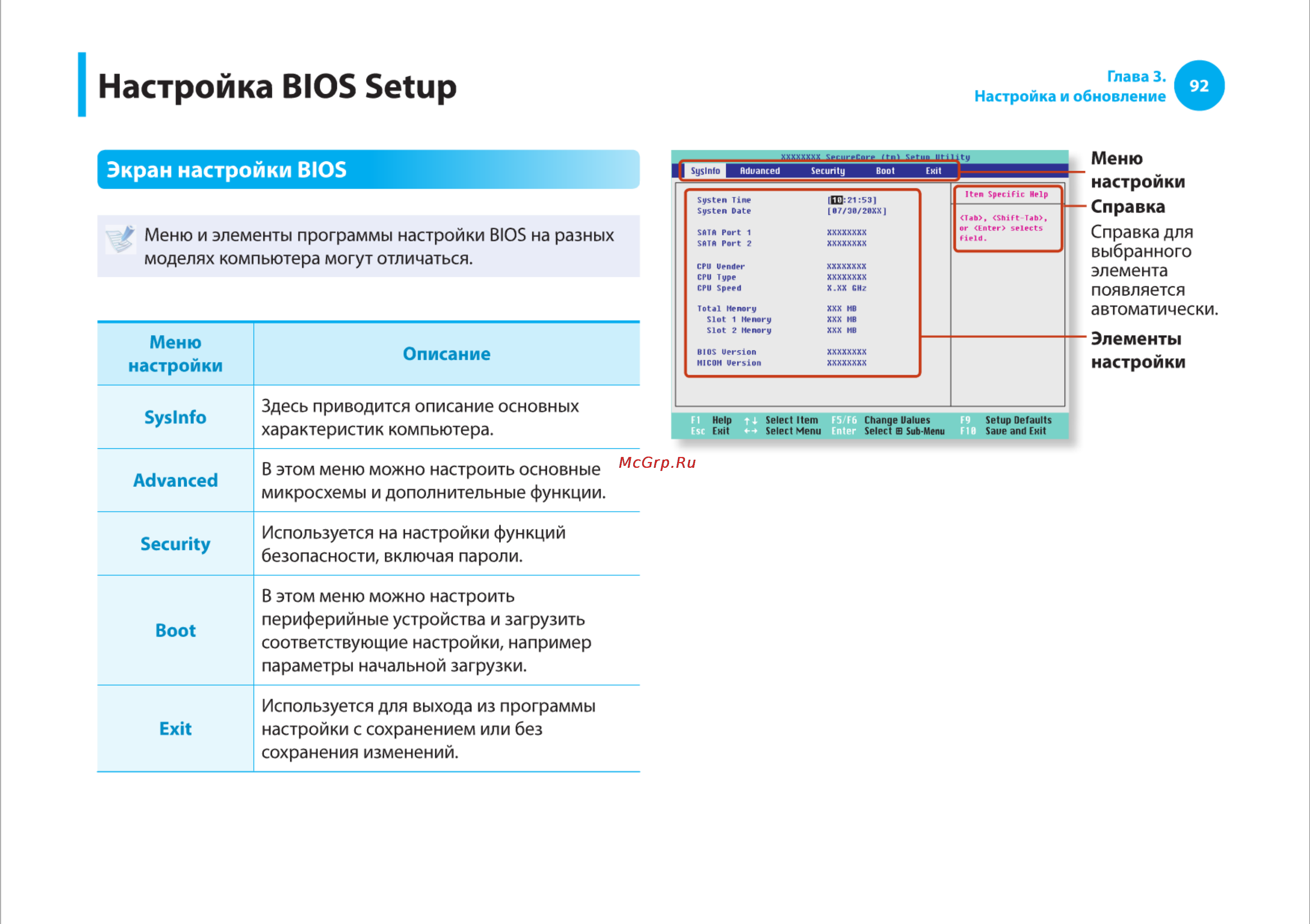 Samsung R540 [92/166] Экран настройки bios