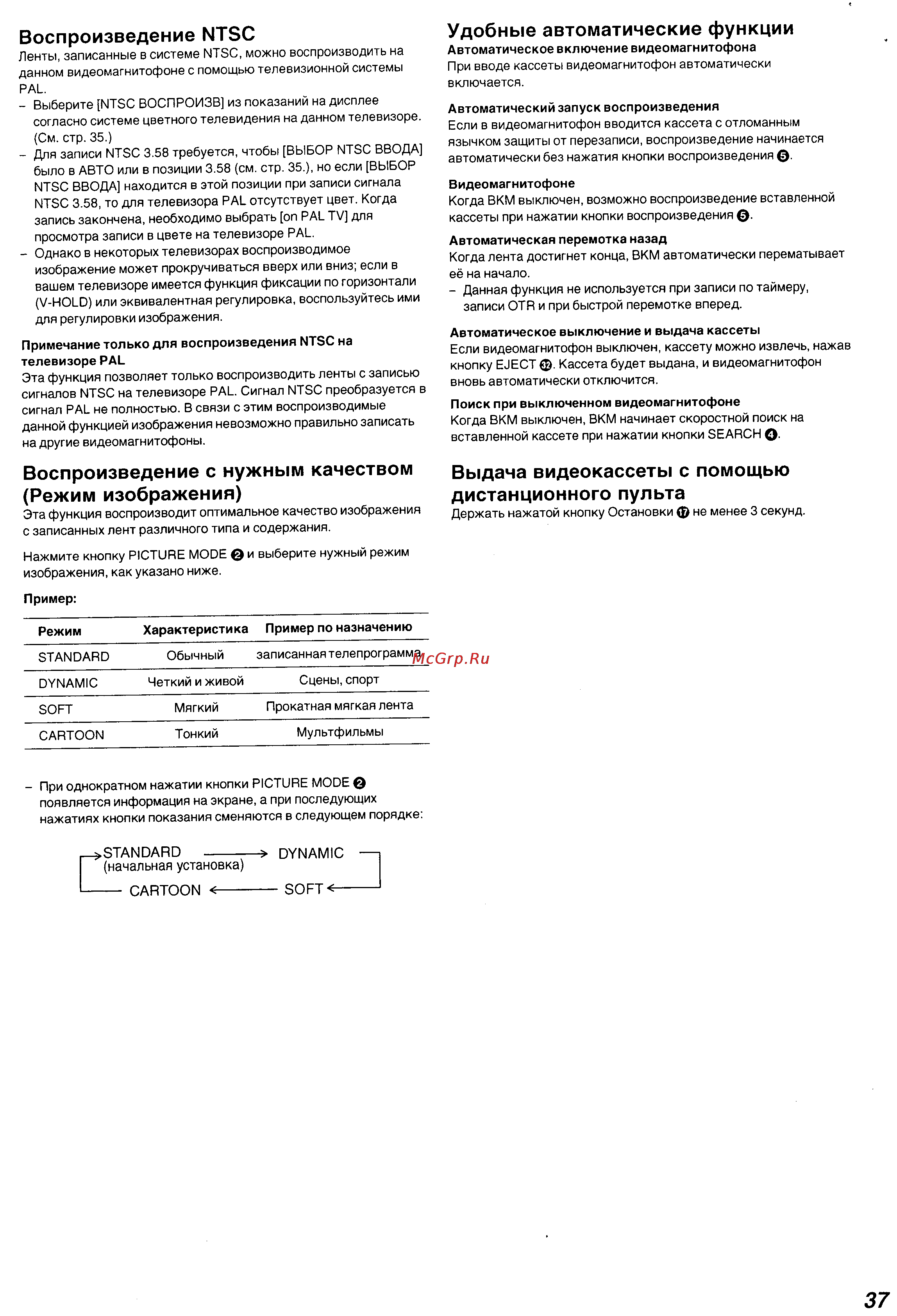 Panasonic NV-SJ230 Series [14/25] Выдача видеокассеты с помощью дистанционного пульта