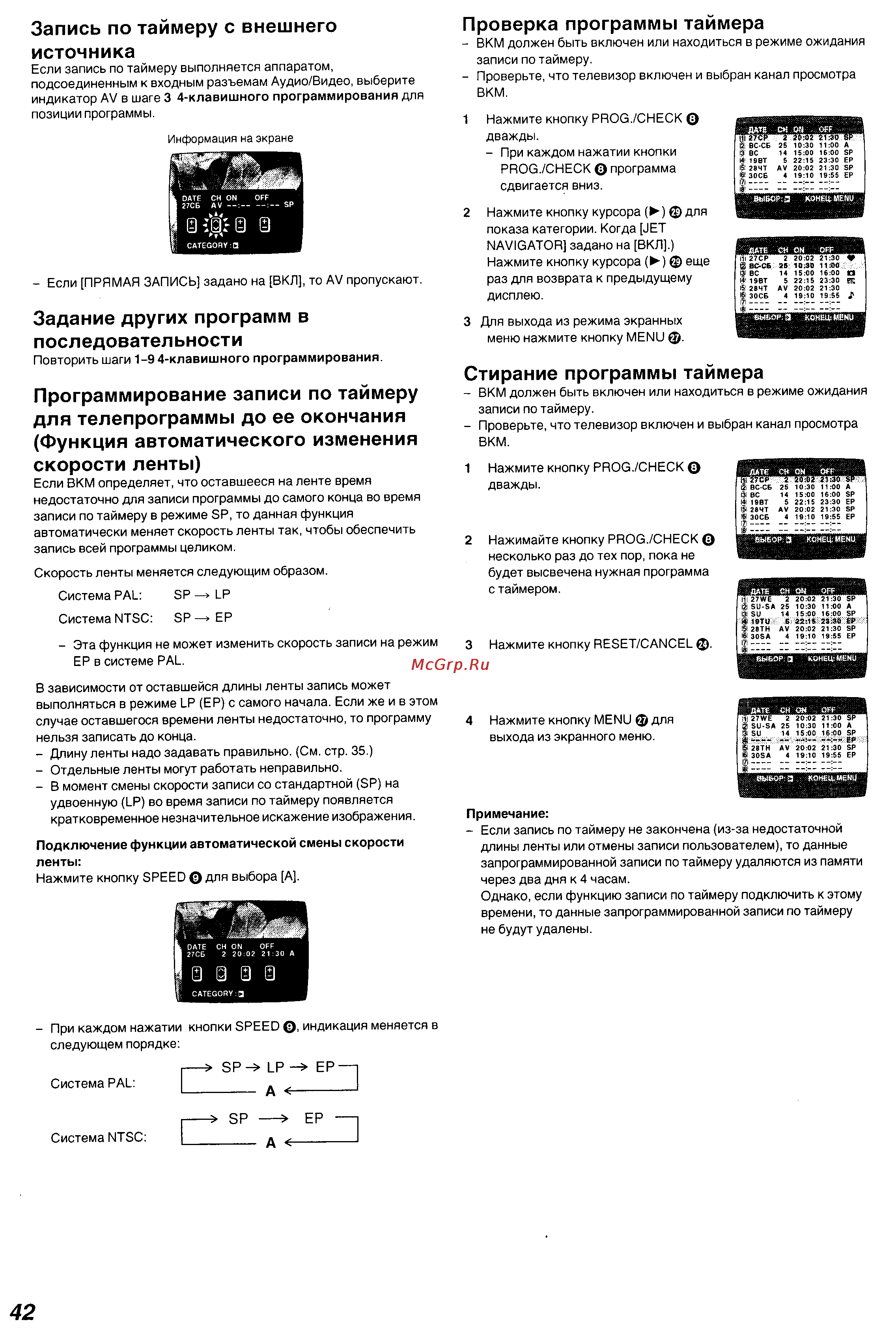 Panasonic NV-SJ230 Series [19/25] Проверка программы таймера