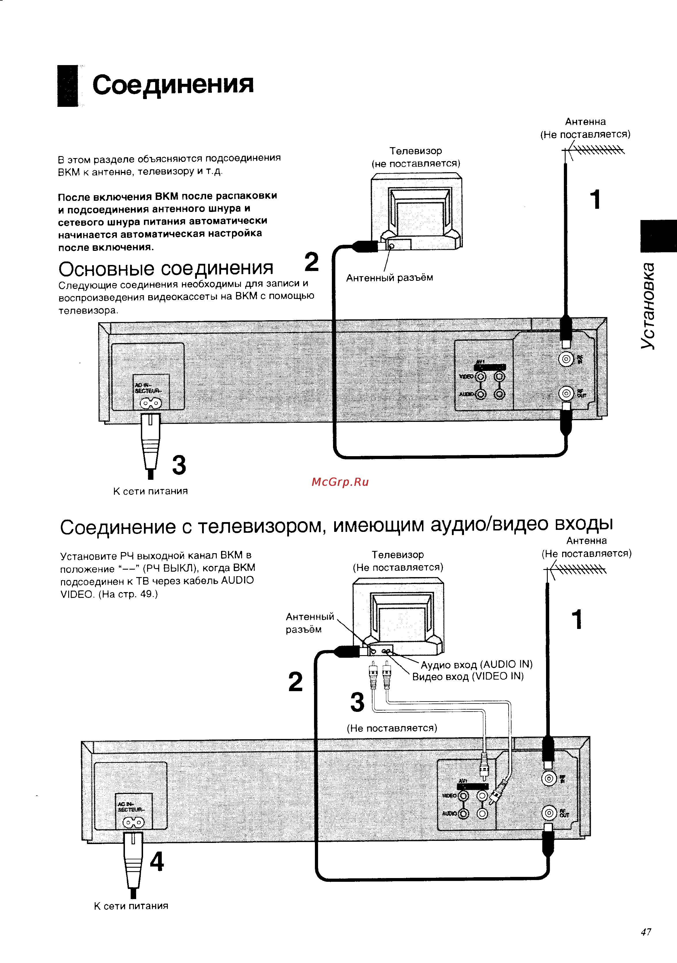 Panasonic NV-SD530EU [9/39] Основные соединения