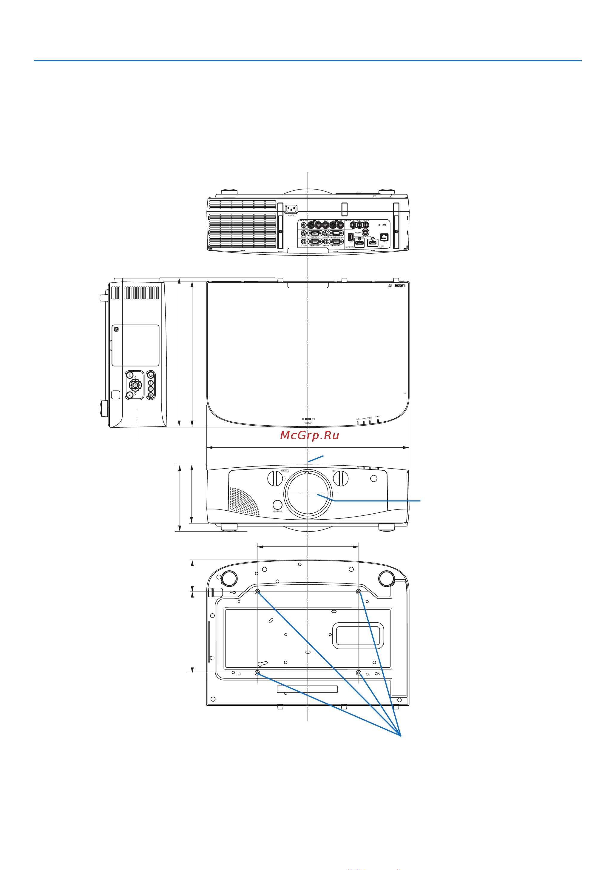 Nec PA550W [222/234] 4 габаритные размеры корпуса