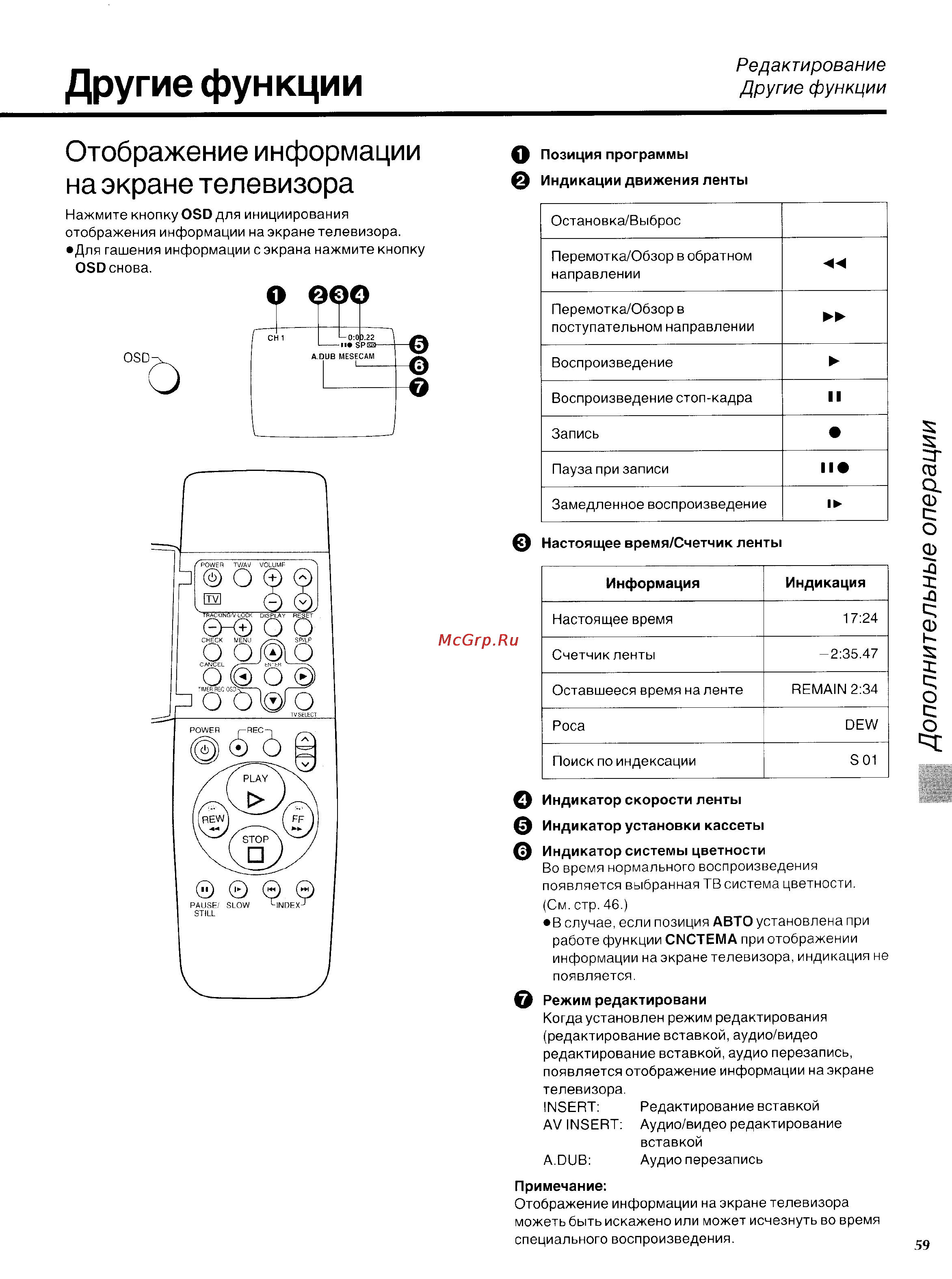 Panasonic NV-SD450EU [27/33] Другие функции