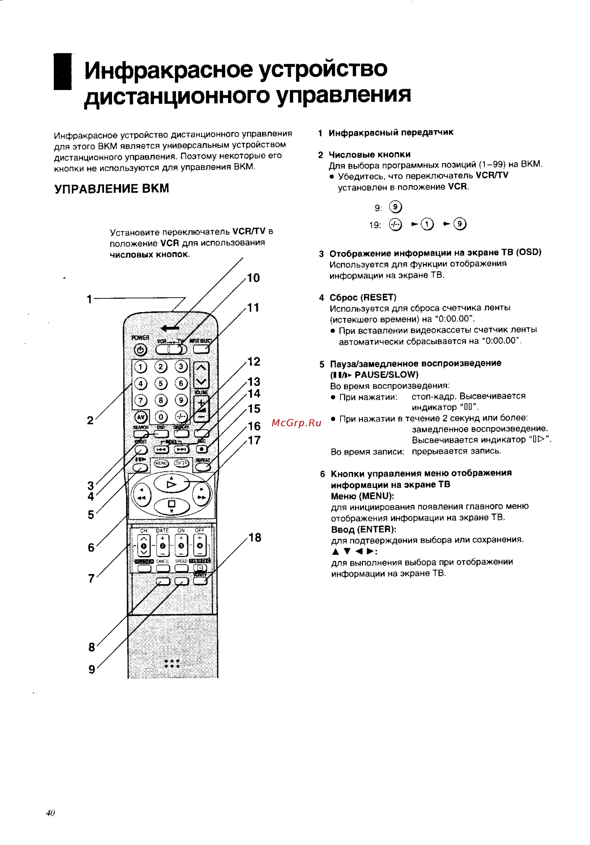 Panasonic NV-SD235EU [6/36] Управление вкм