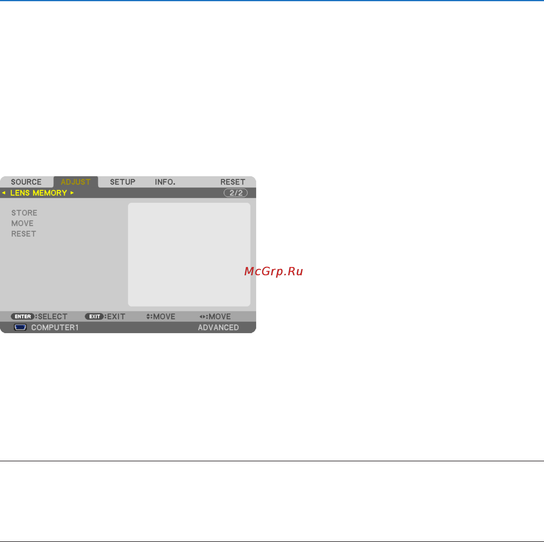 Nec PX700W [126/244] Using the lens memory function lens memory