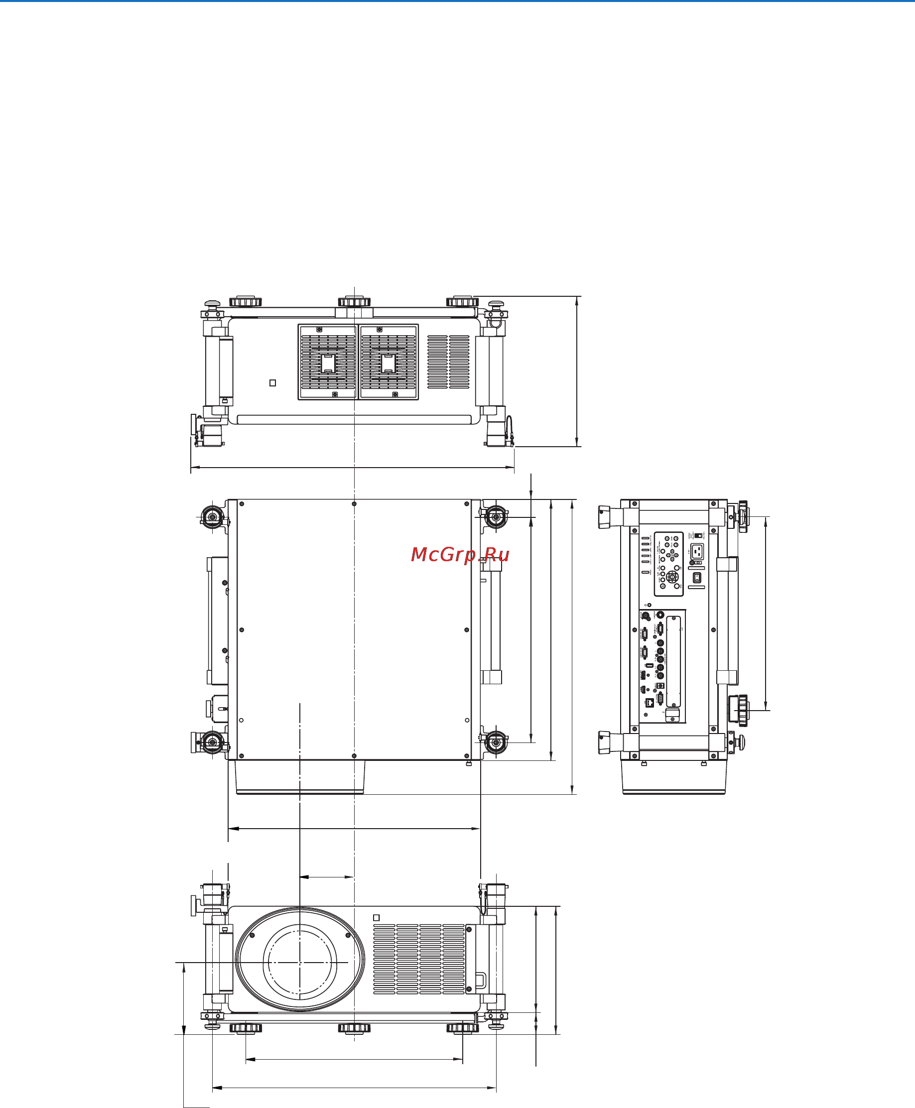 Nec PX700W [234/244] Cabinet dimensions