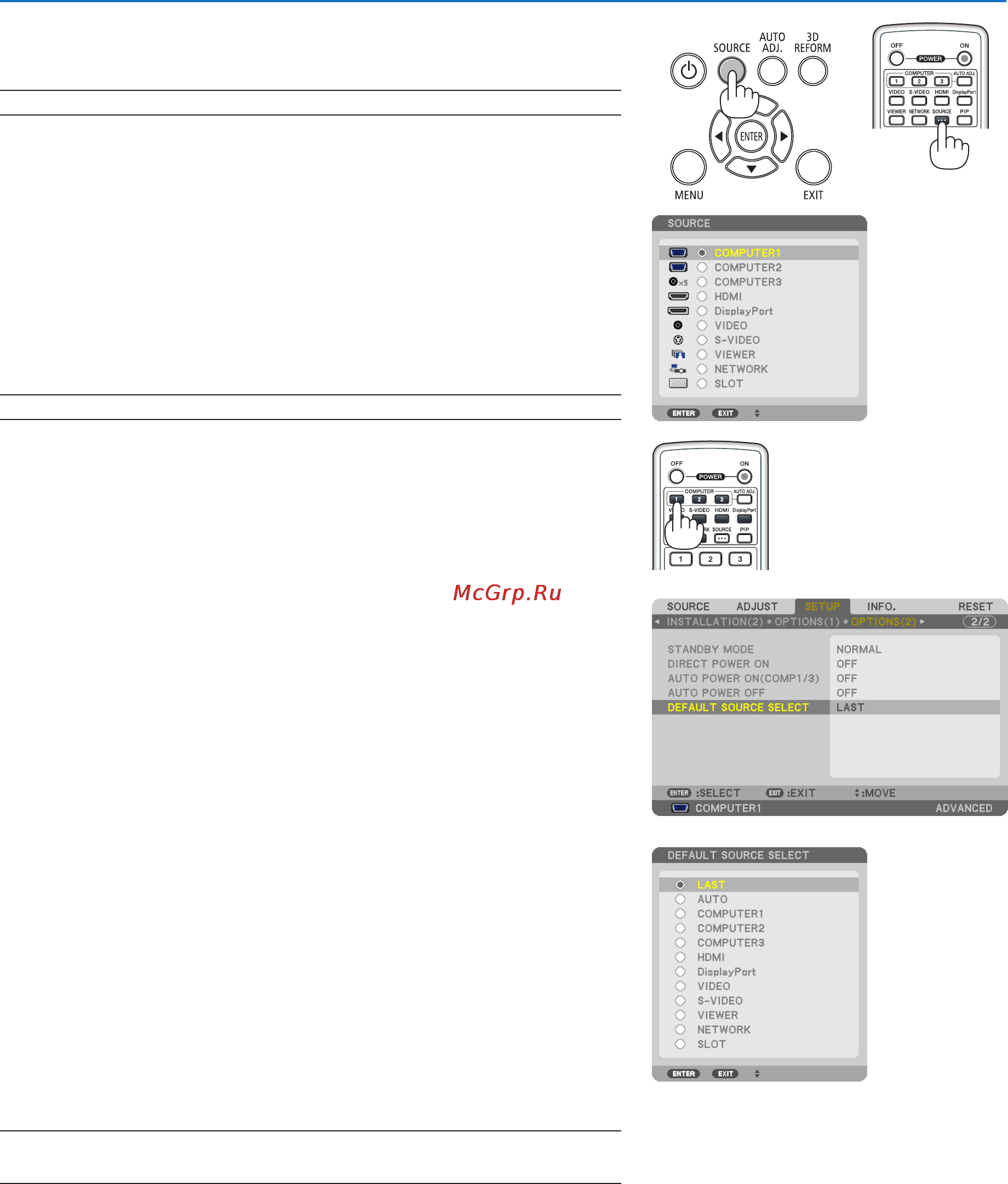 Nec PX700W [34/244] Selecting a source