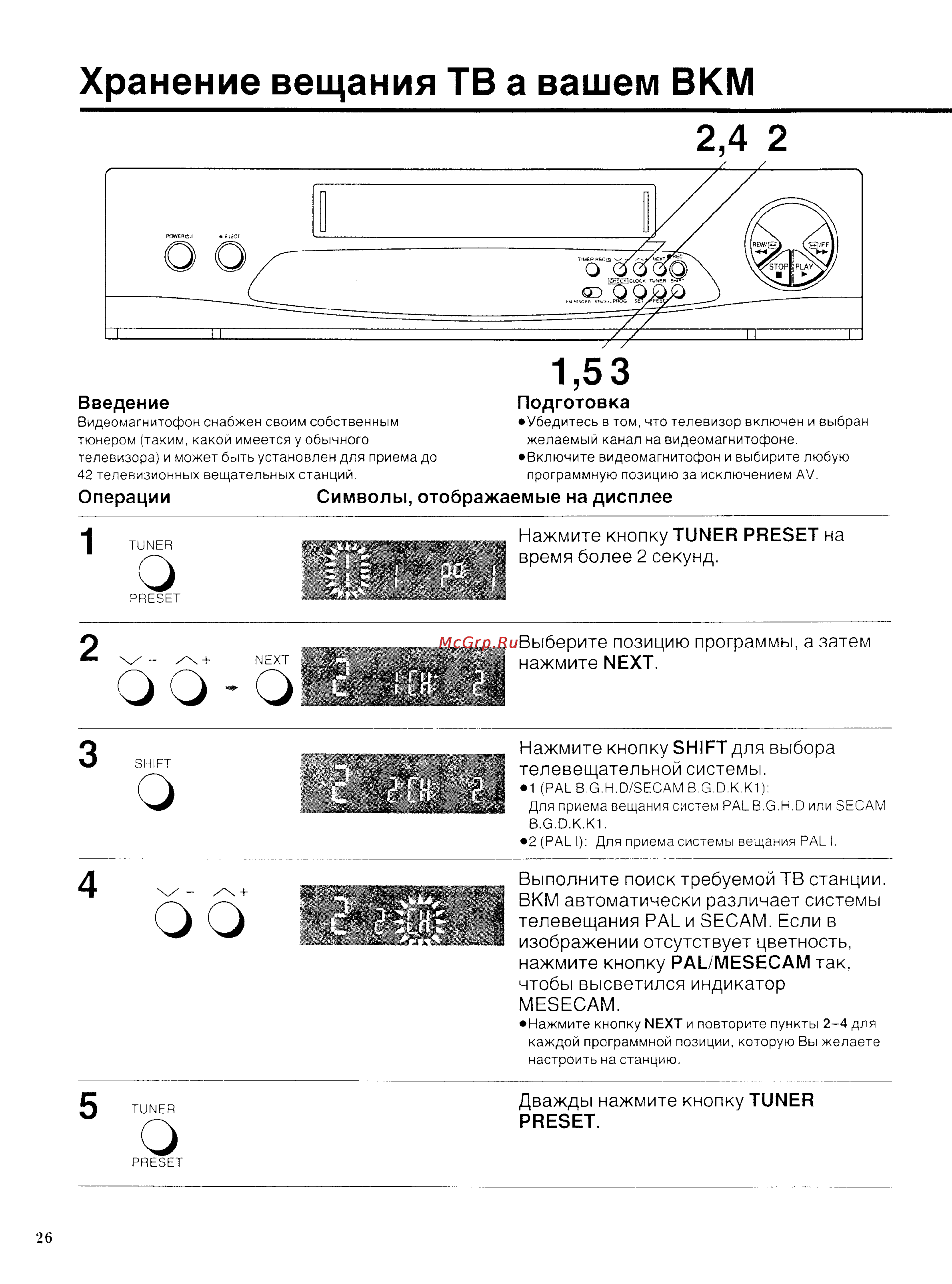 Panasonic NV-SD205EU [6/20] Хранение вещания тв а вашем вкм