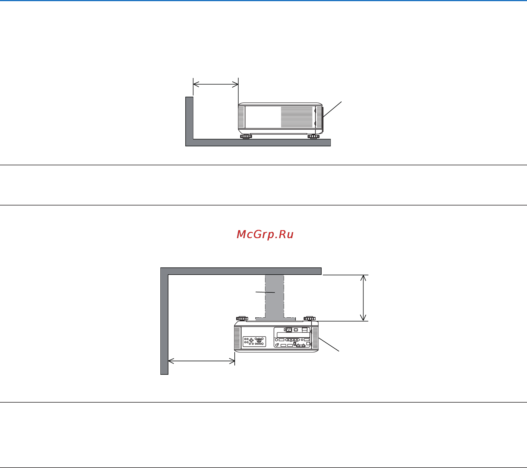 Nec PX800X [8/242] 2 при закреплении на потолке